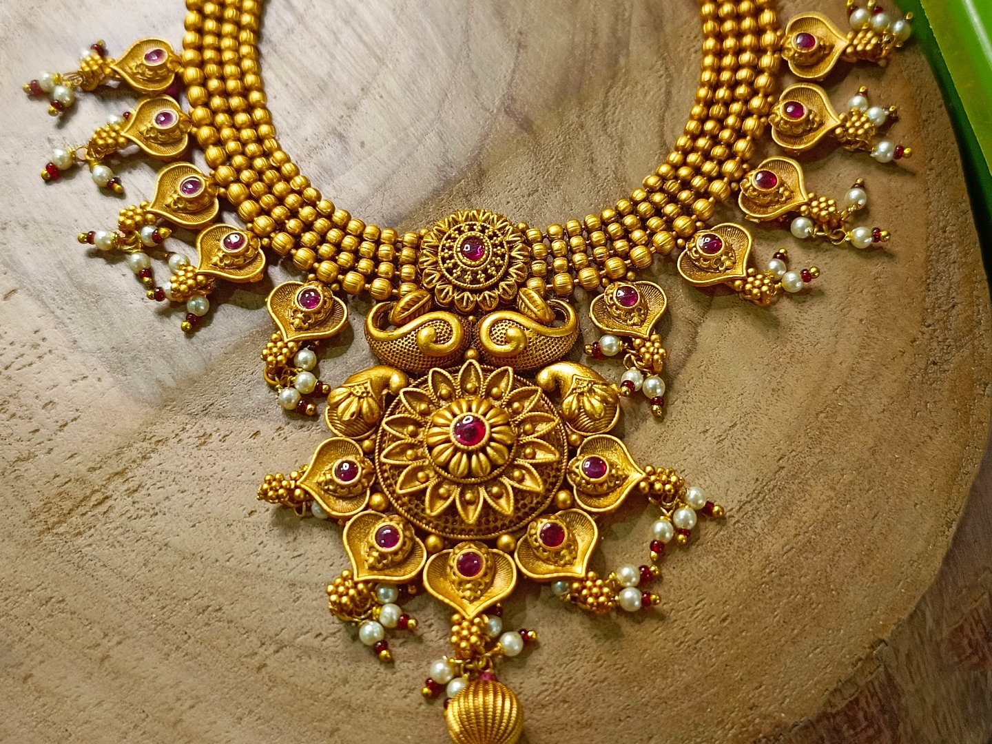 Indian Traditional Gold jewellery displayed in a shop for sale in Pune, Maharashtra. Indian art, Indian Designer jewelry.