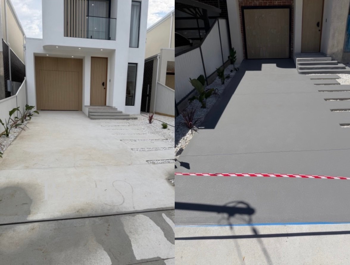 Before and After pressure washing