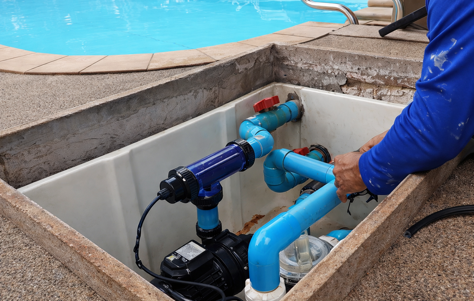 Pool repair tools and equipment