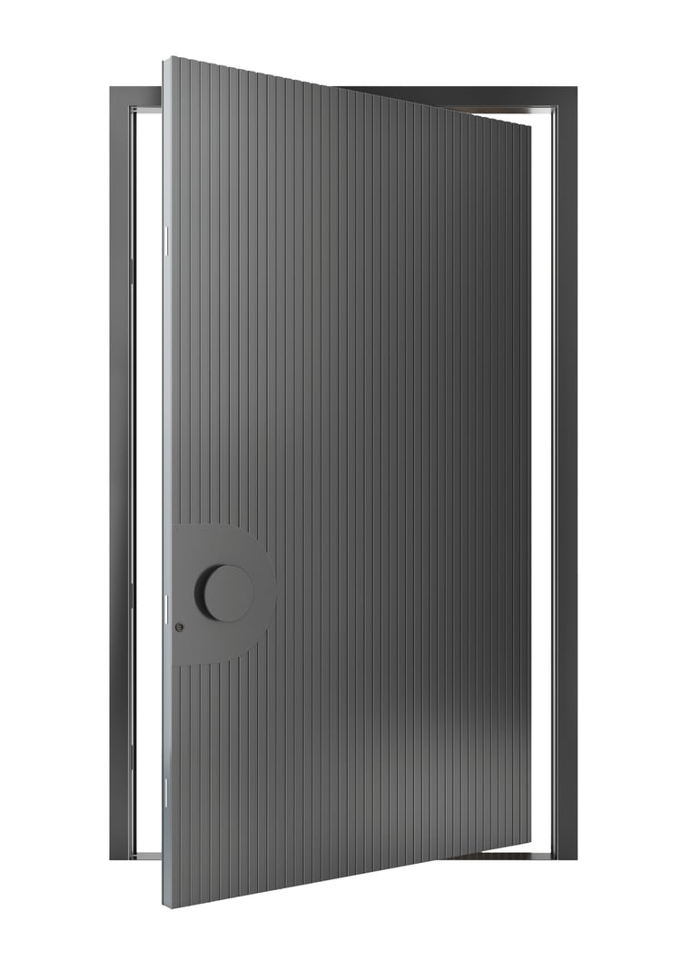 Pivot Deur met Glas Panelen