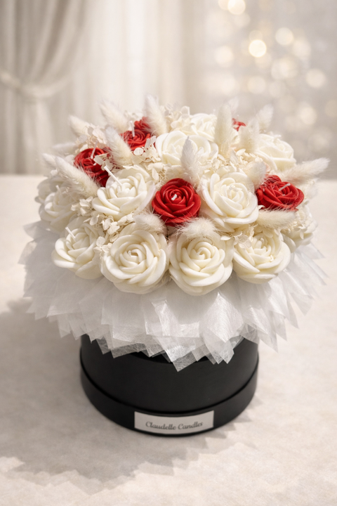 Flowerbox duży biało-czerwony