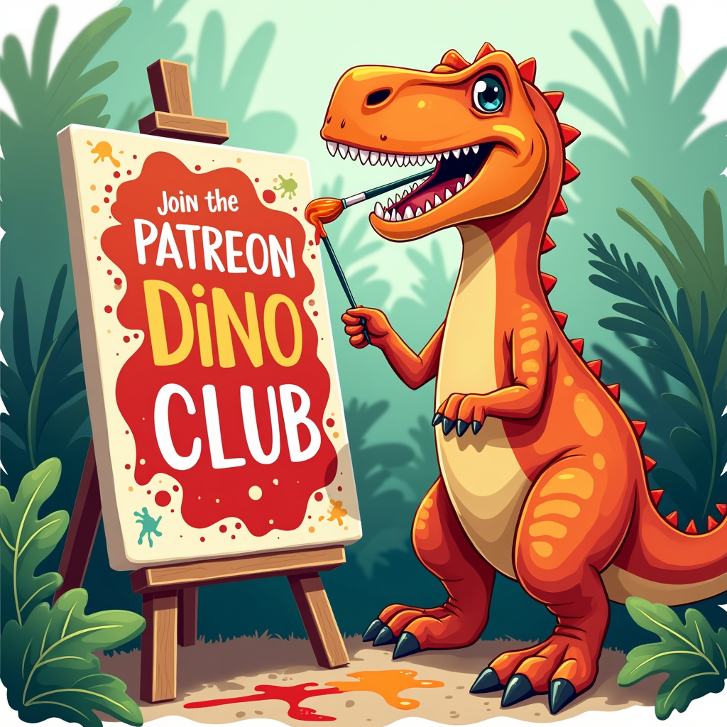 Person in dinosaur costume painting with children at an outdoor event