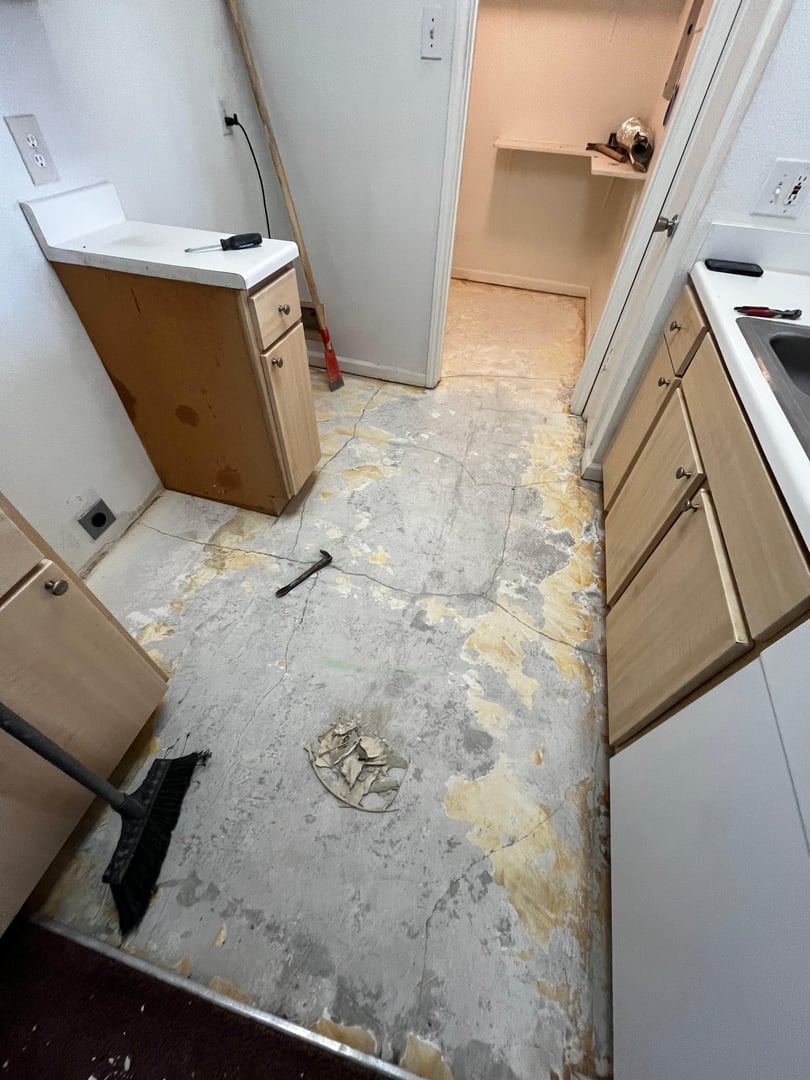 Kitchen Before - Old cabinets and countertop