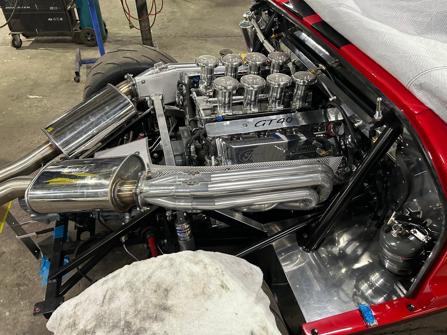 Custom built exhaust system with performance muffler fabricated in Geelong