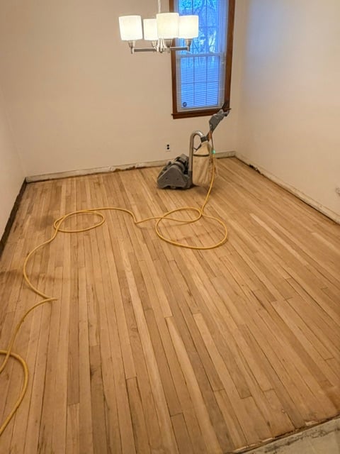 Hardwood floor refinishing