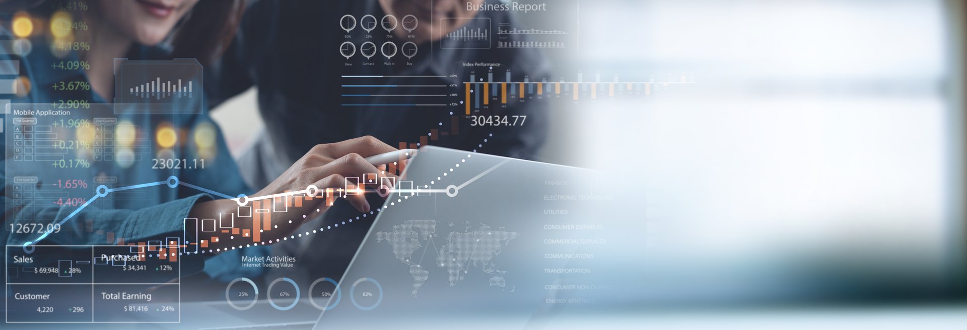 Data analysis for business success. Intelligence and business analytics. Business team analyzing sale report  with key performance indicators (KPI) dashboard, Customer data insight, digital marketing planning