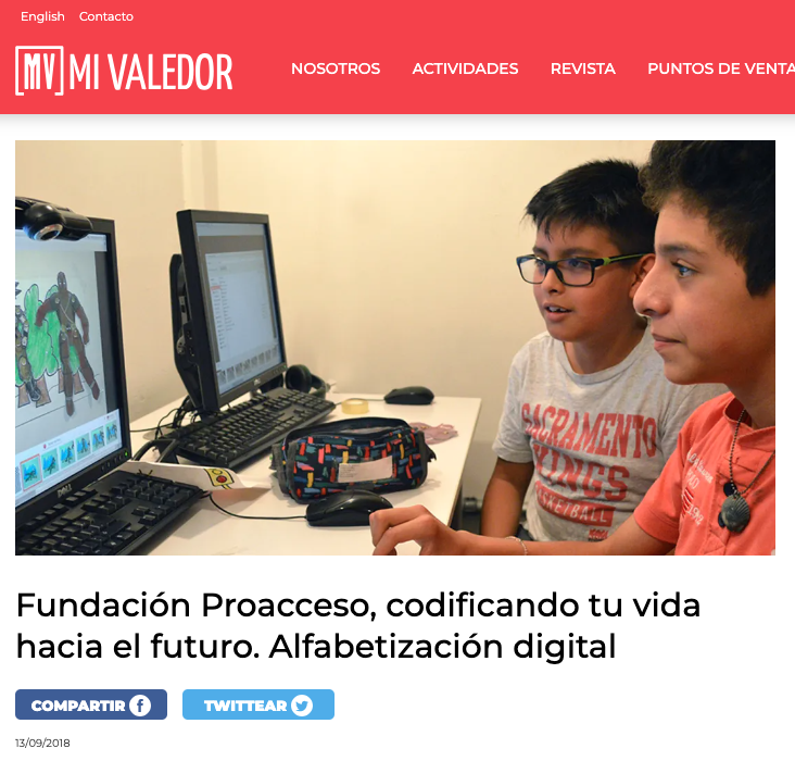Fundación Proacceso: Codificando tu vida hacia el futuro - Mivaledor
