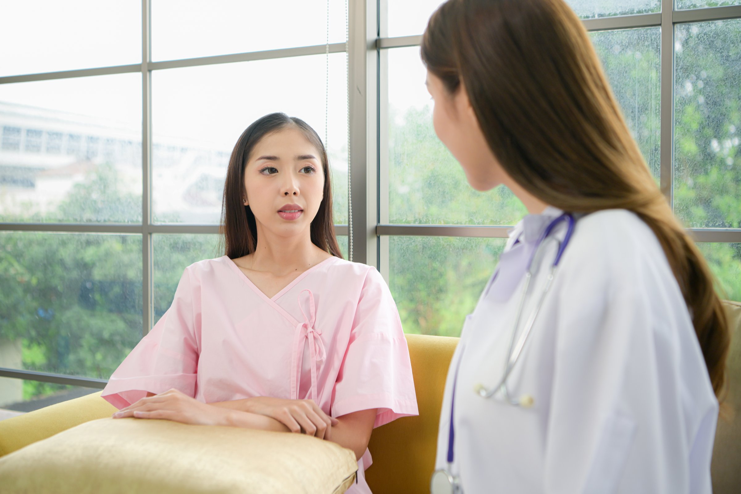 A beauty doctor explains cosmetic surgery and post-operative care.