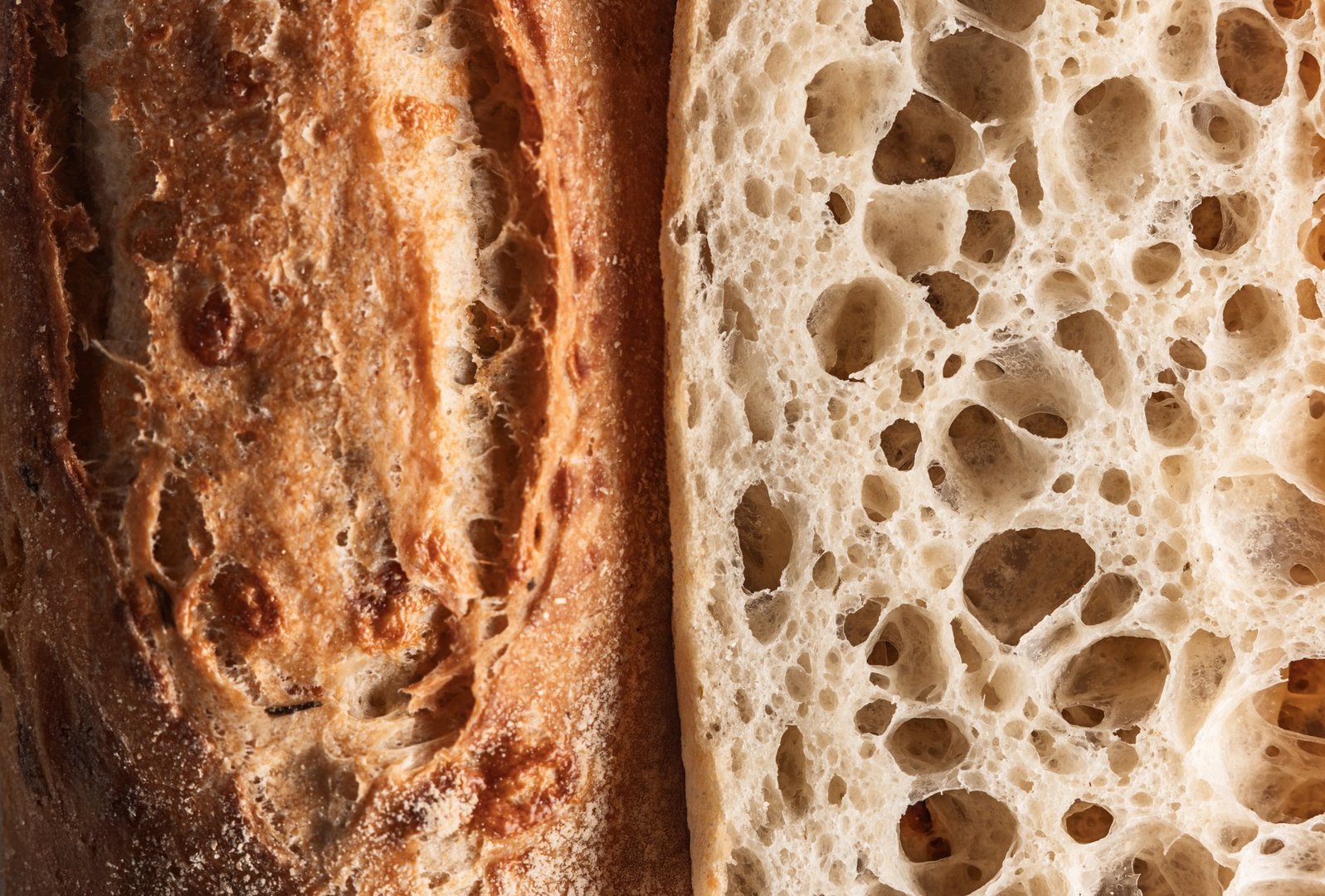 Crusty Baguette Slices On Dark Background Fresh Bakery Sourdough Bread Close-Up For Food Photography