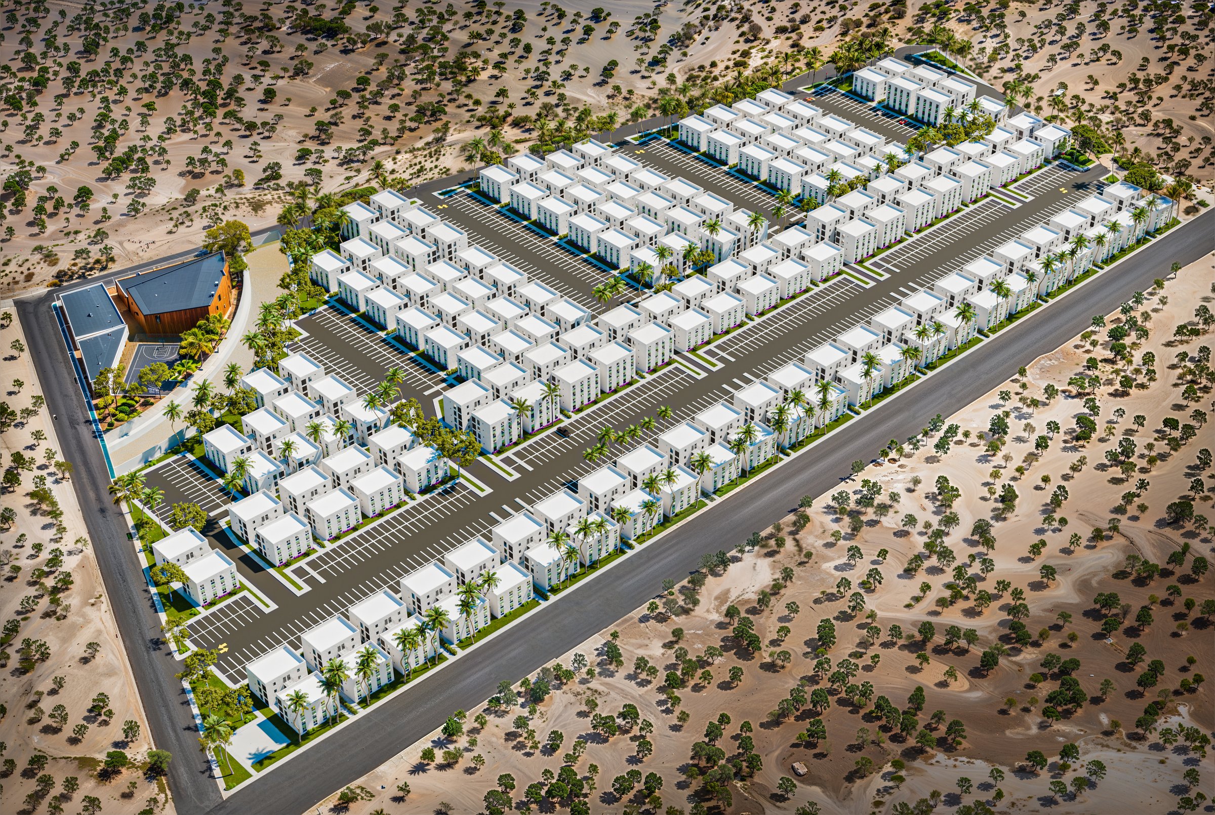 Conjunto residencial render arquitectónico