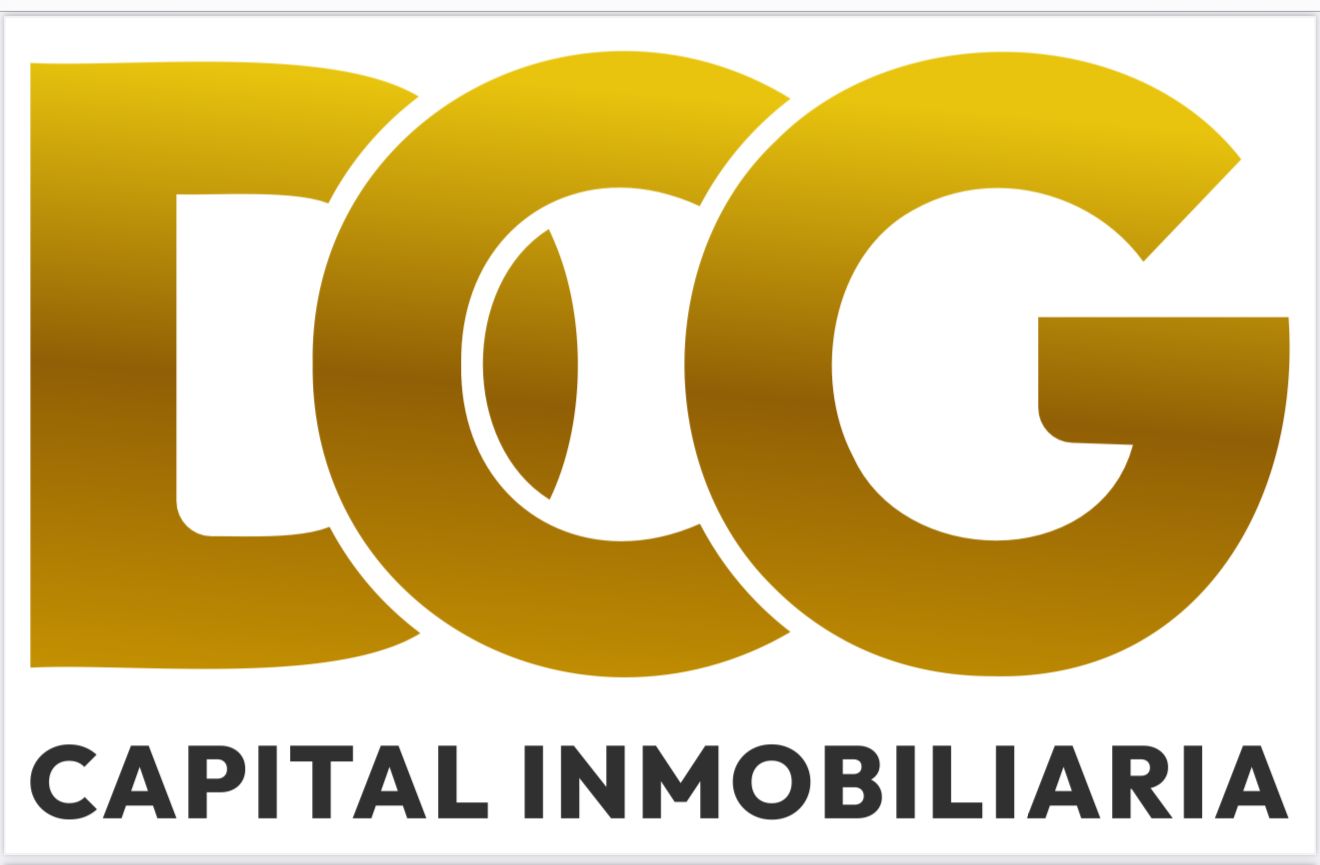 Logo with golden letters "DCG" and text "CAPITAL INMOBILIARIA" below in black.