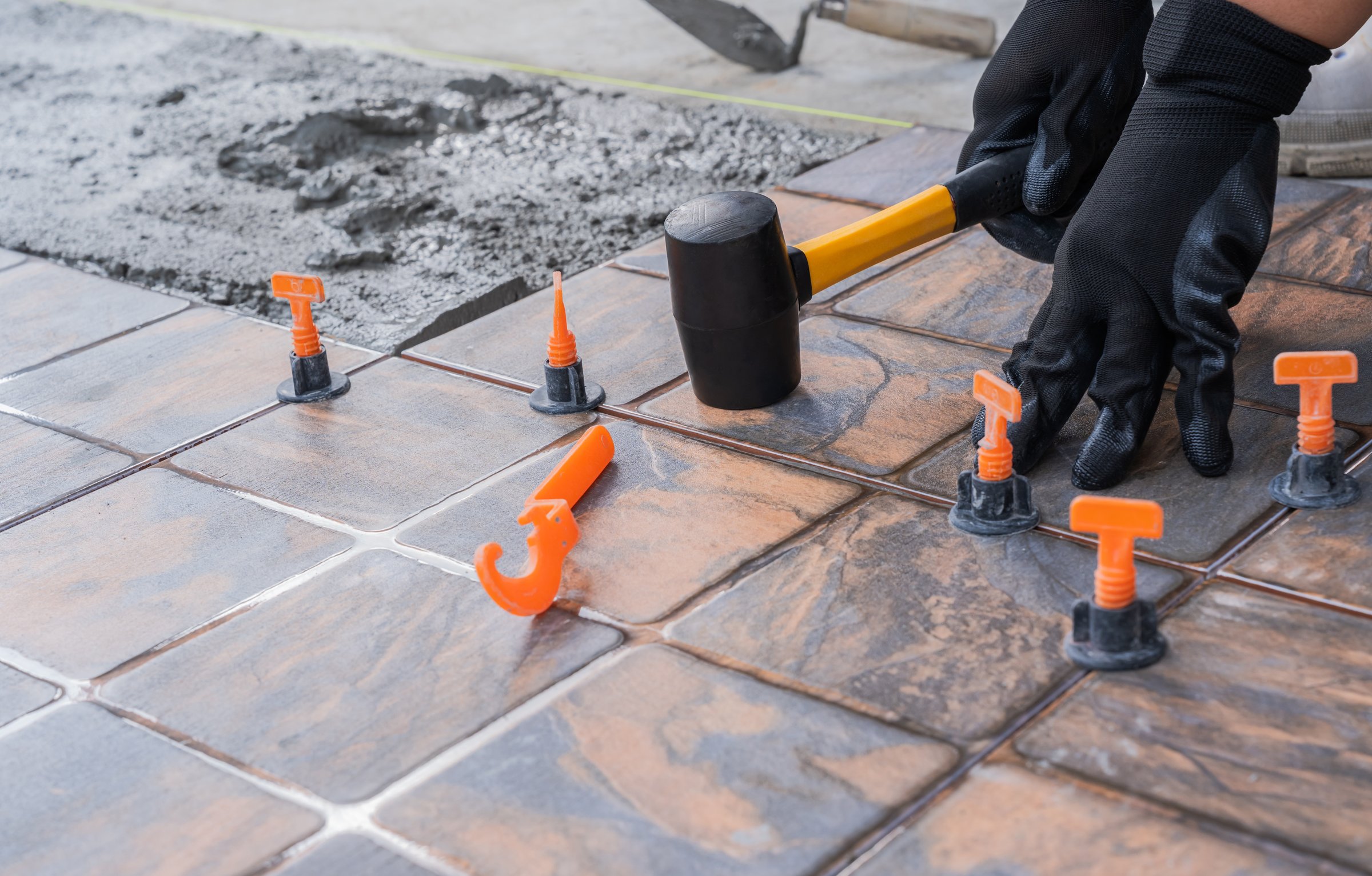 Tile floor installation