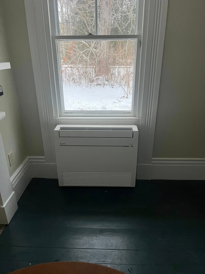 Indoor heat pump unit installation