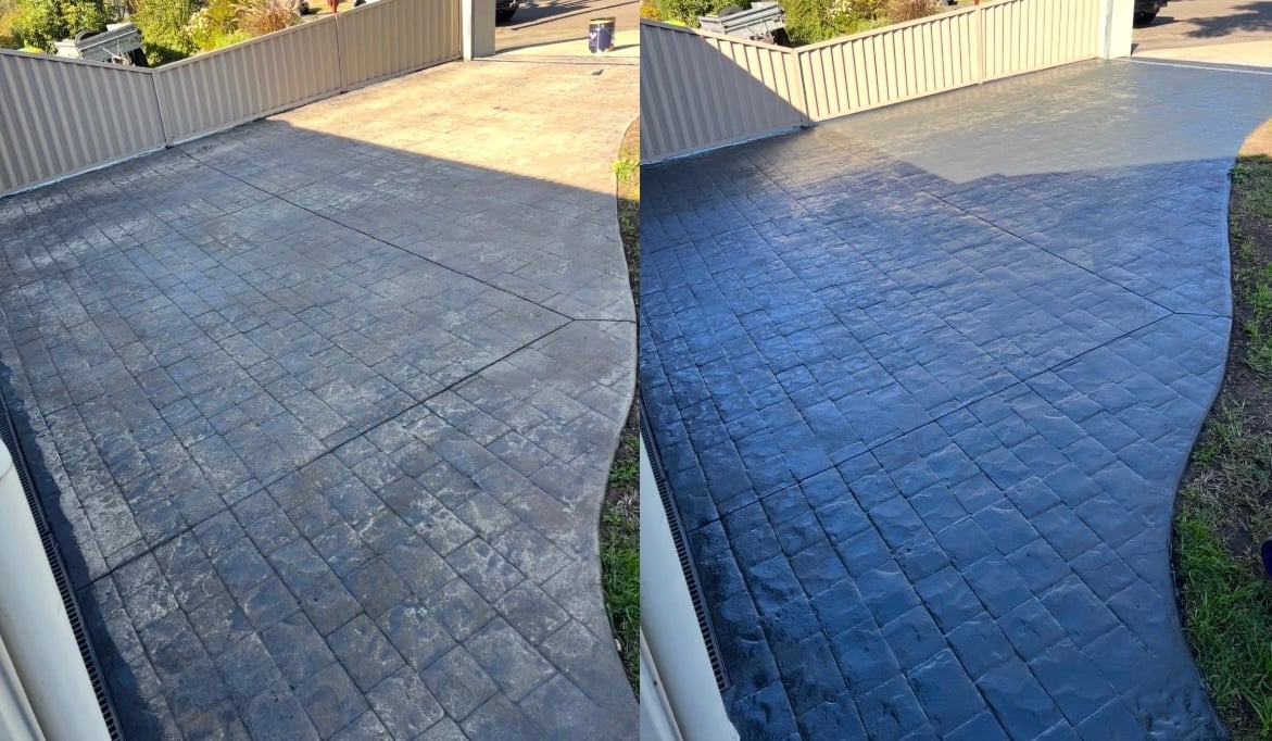 Before and After pressure washing