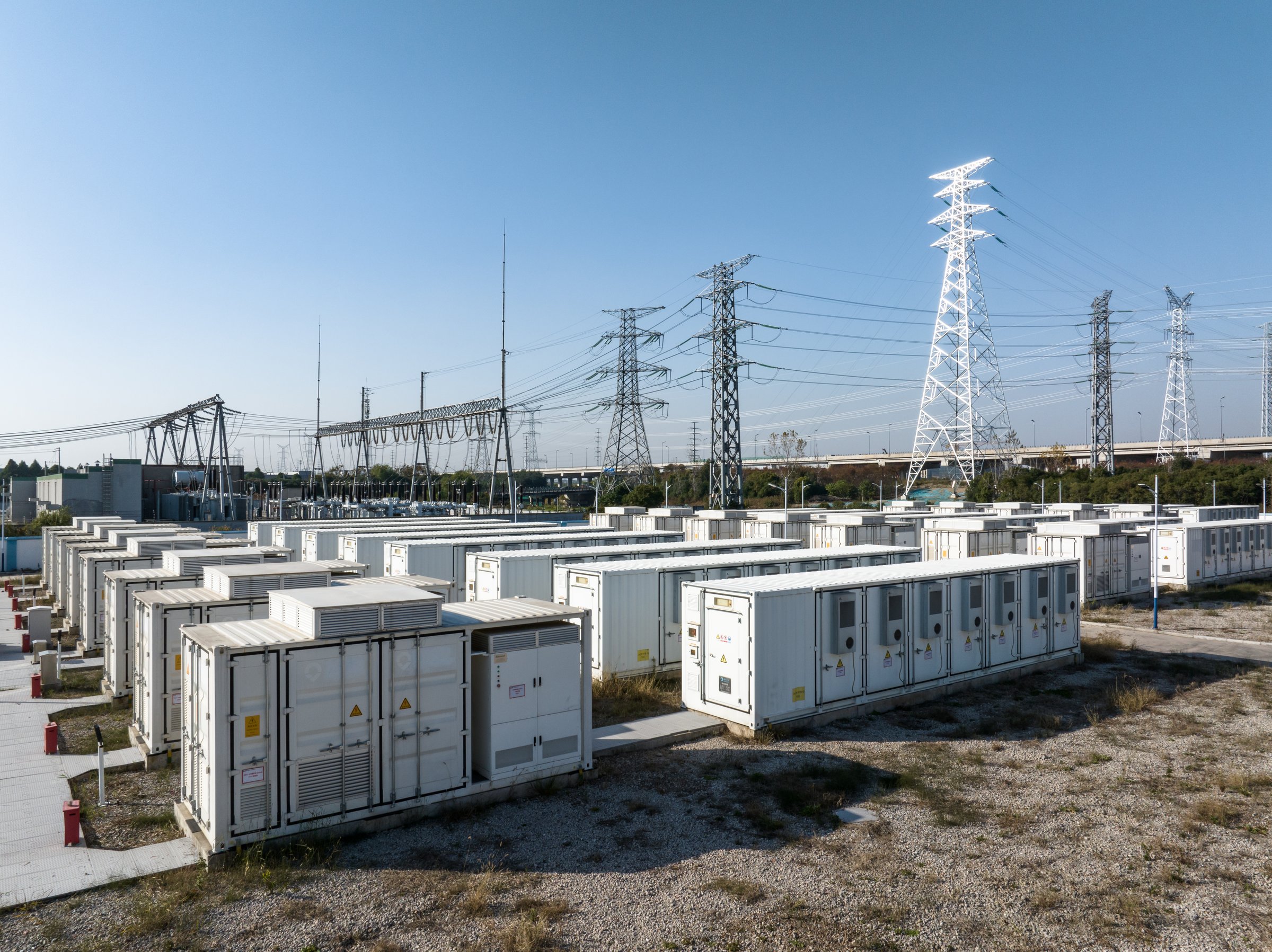 view of energy storage station in filed