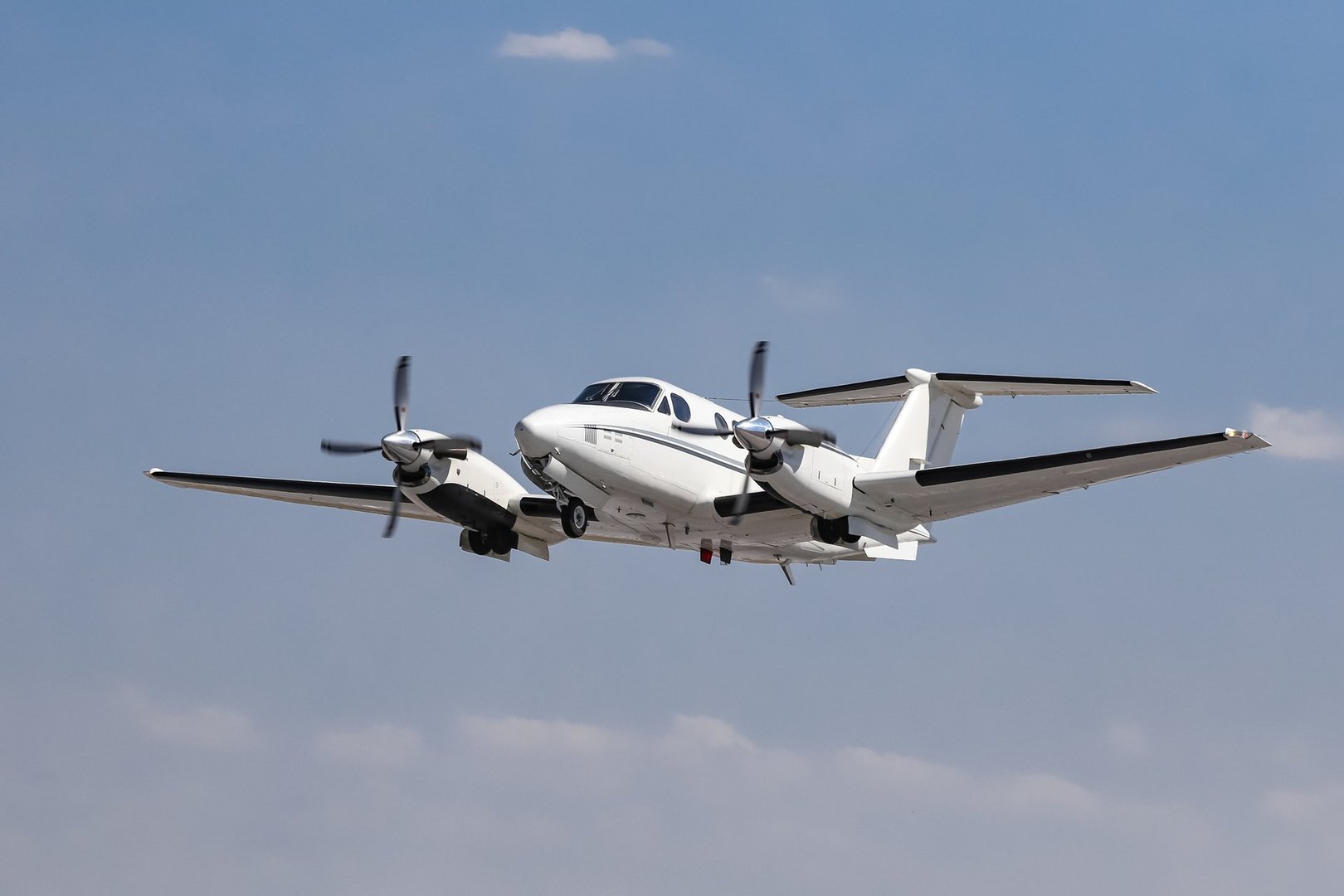 An White Private Plane in the Sky