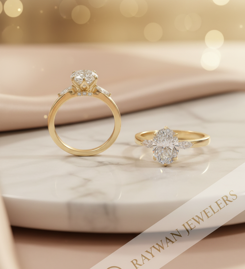 Elegant engagement ring with diamond