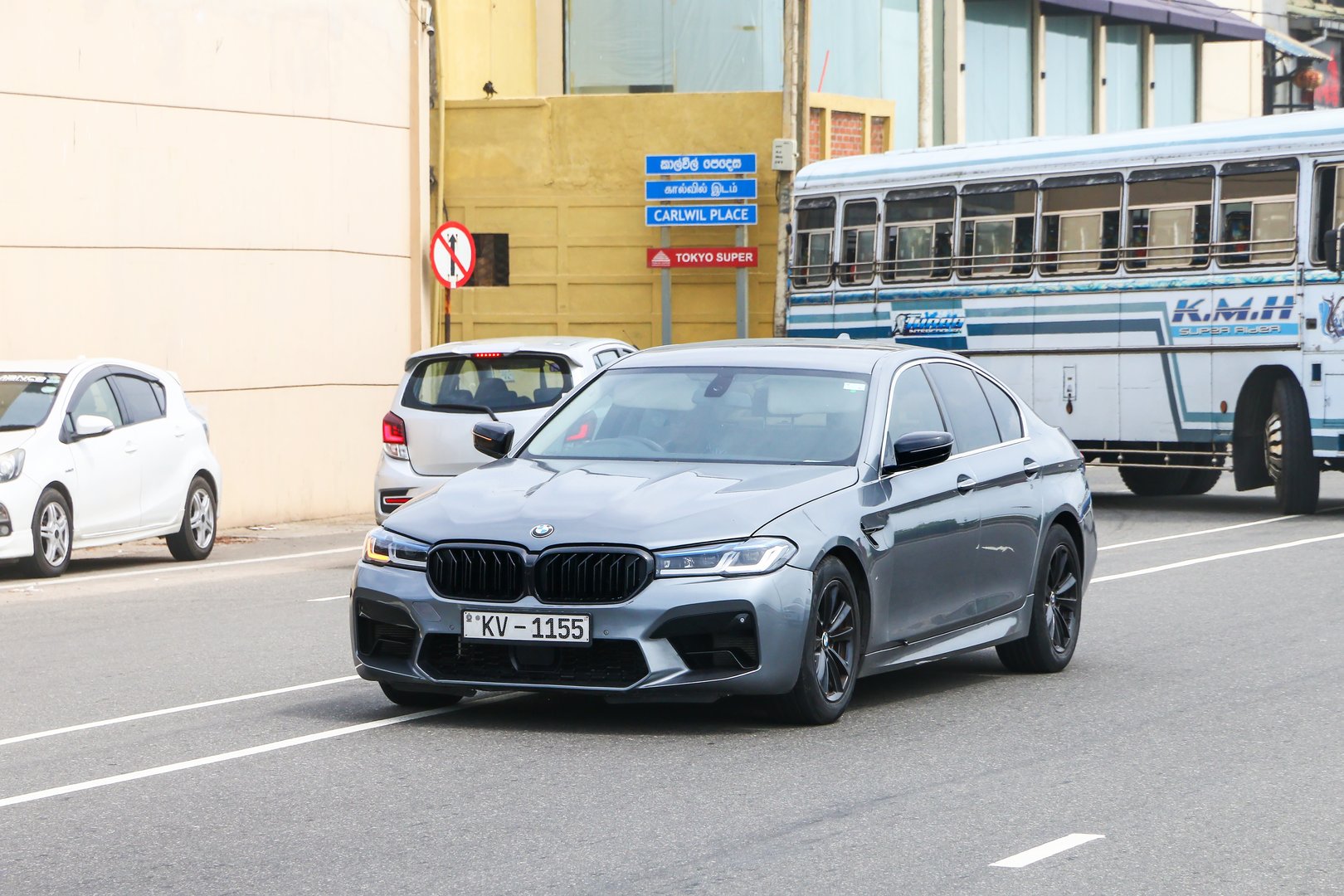 Colombo, Sri Lanka - September 27, 2024: German compact luxury car BMW 3-series (G20) in the city street.