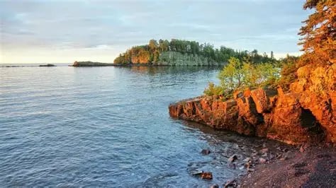 Aerial view of Lake Superior shoreline