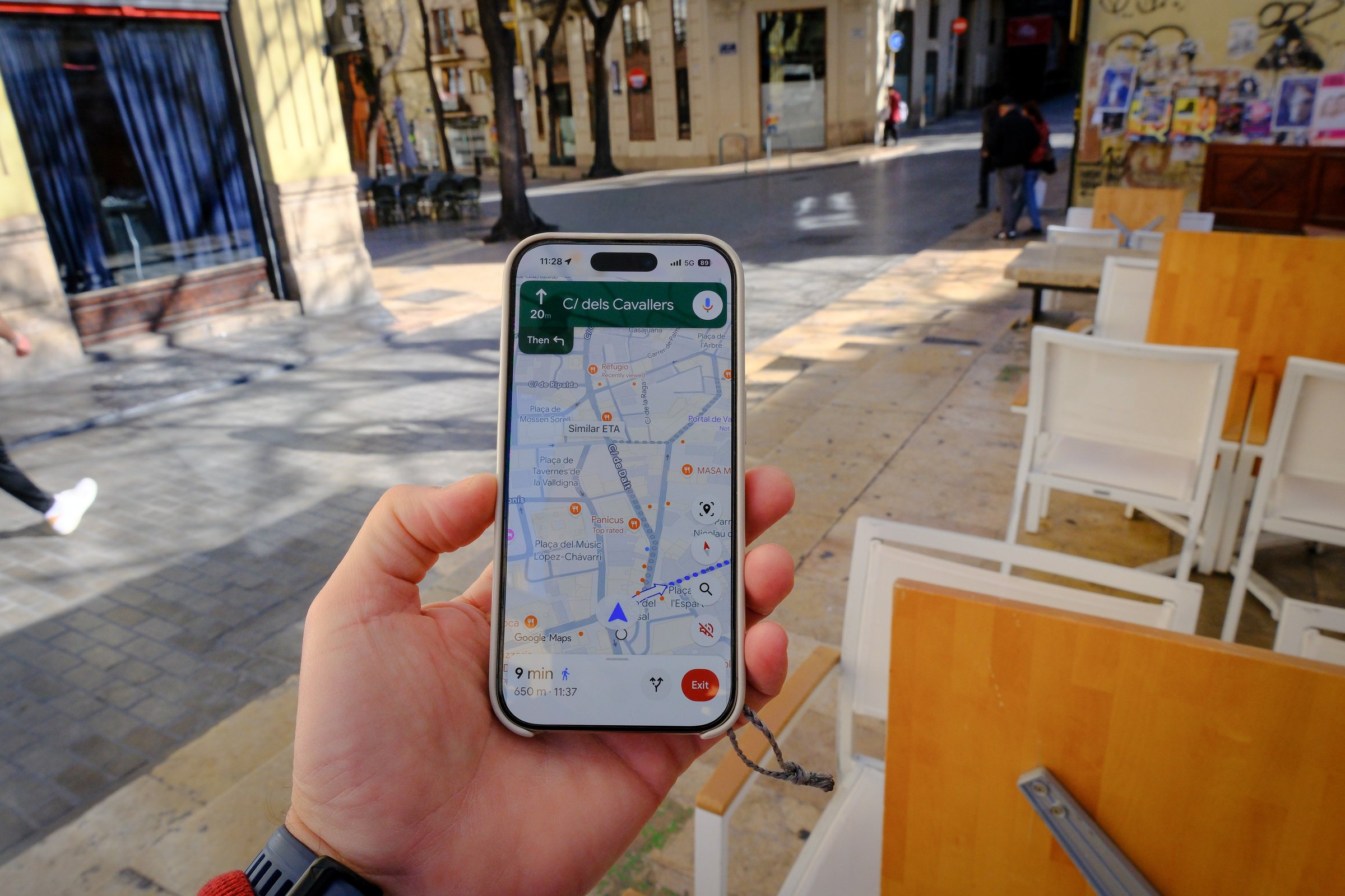 Person using Google Maps on phone