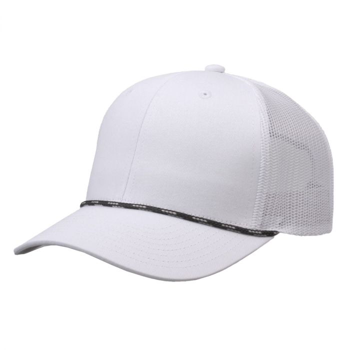 Close-up of blank blue baseball cap against white background. Photo taken January 18th, 2025, Zurich, Switzerland.