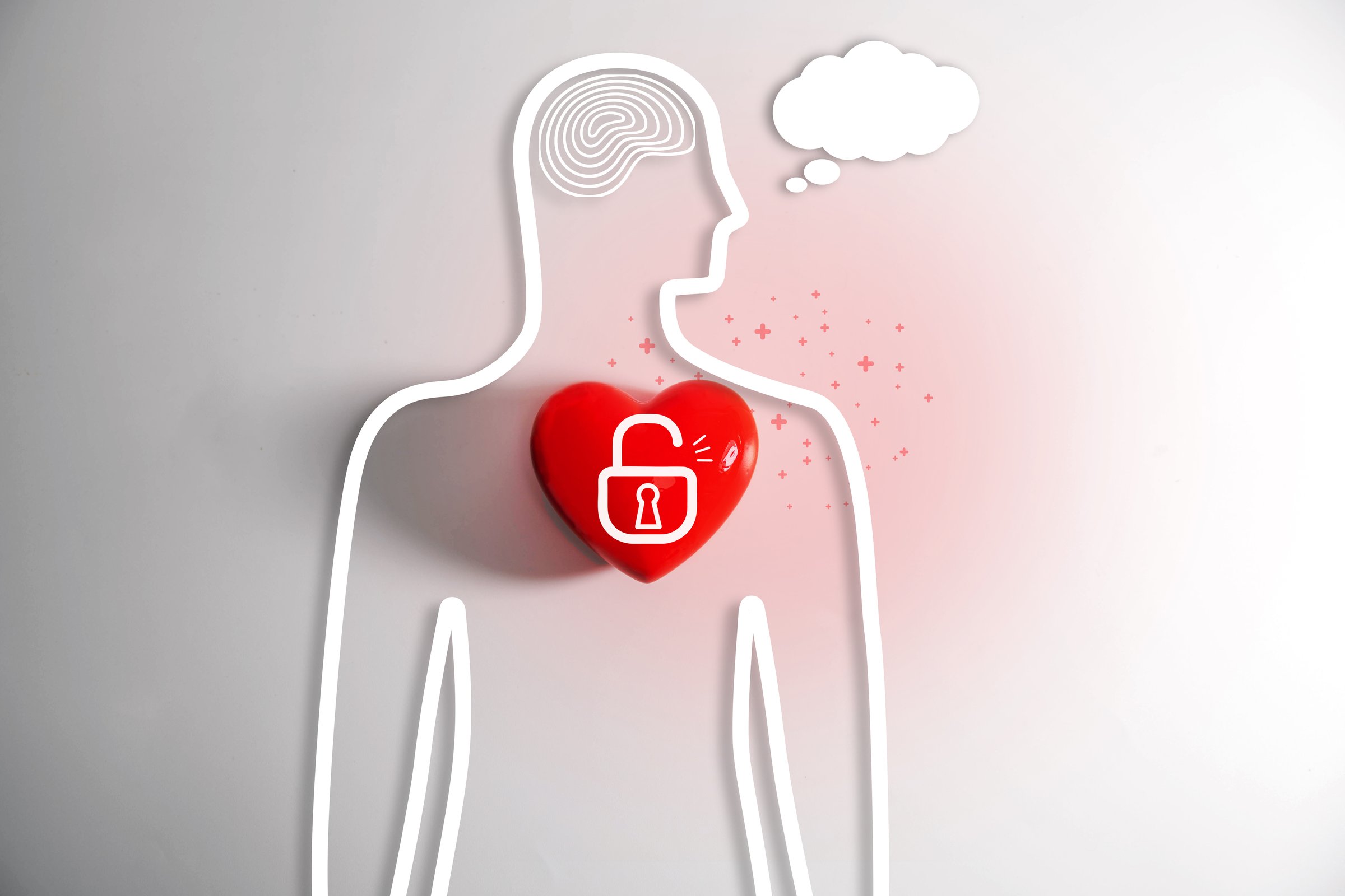 Key to personal success open your heart concept