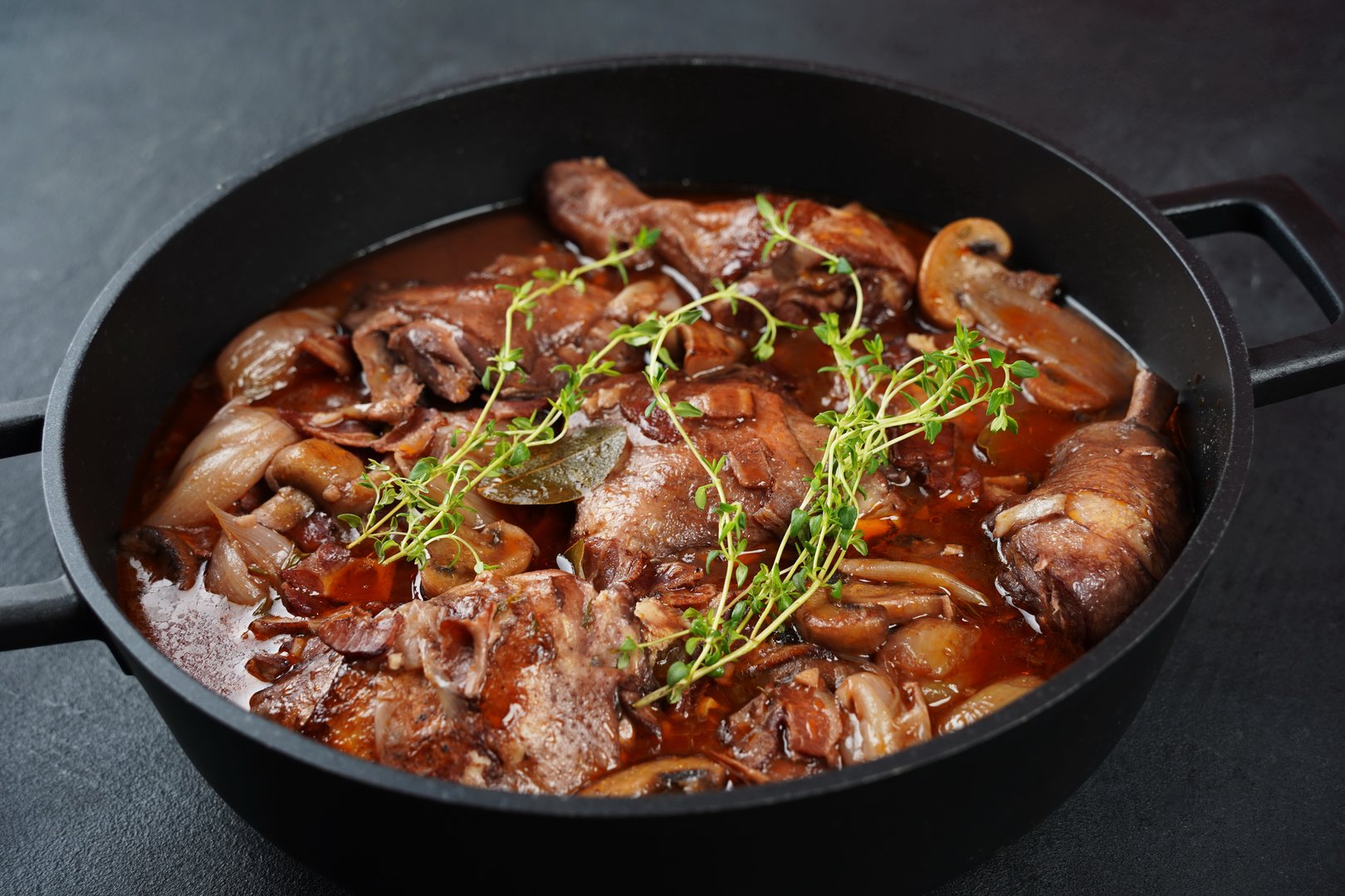 Coq au vin chicken
