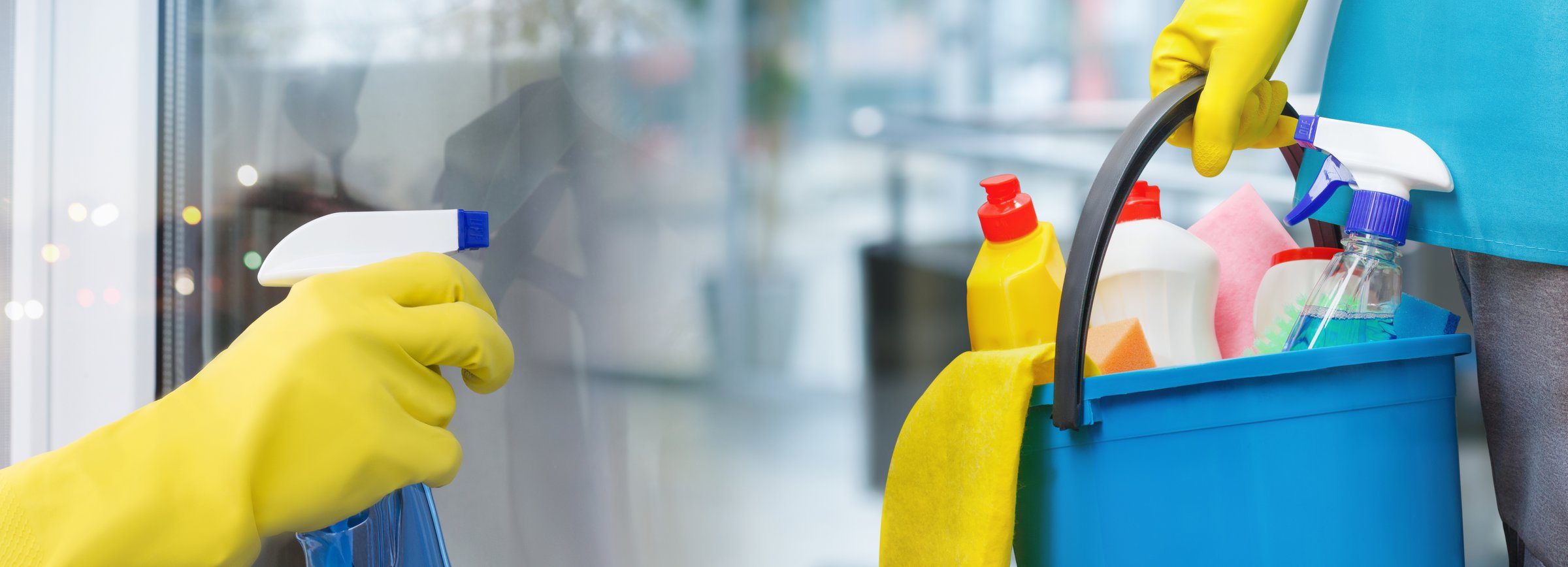 The concept of cleaning and window washing service.