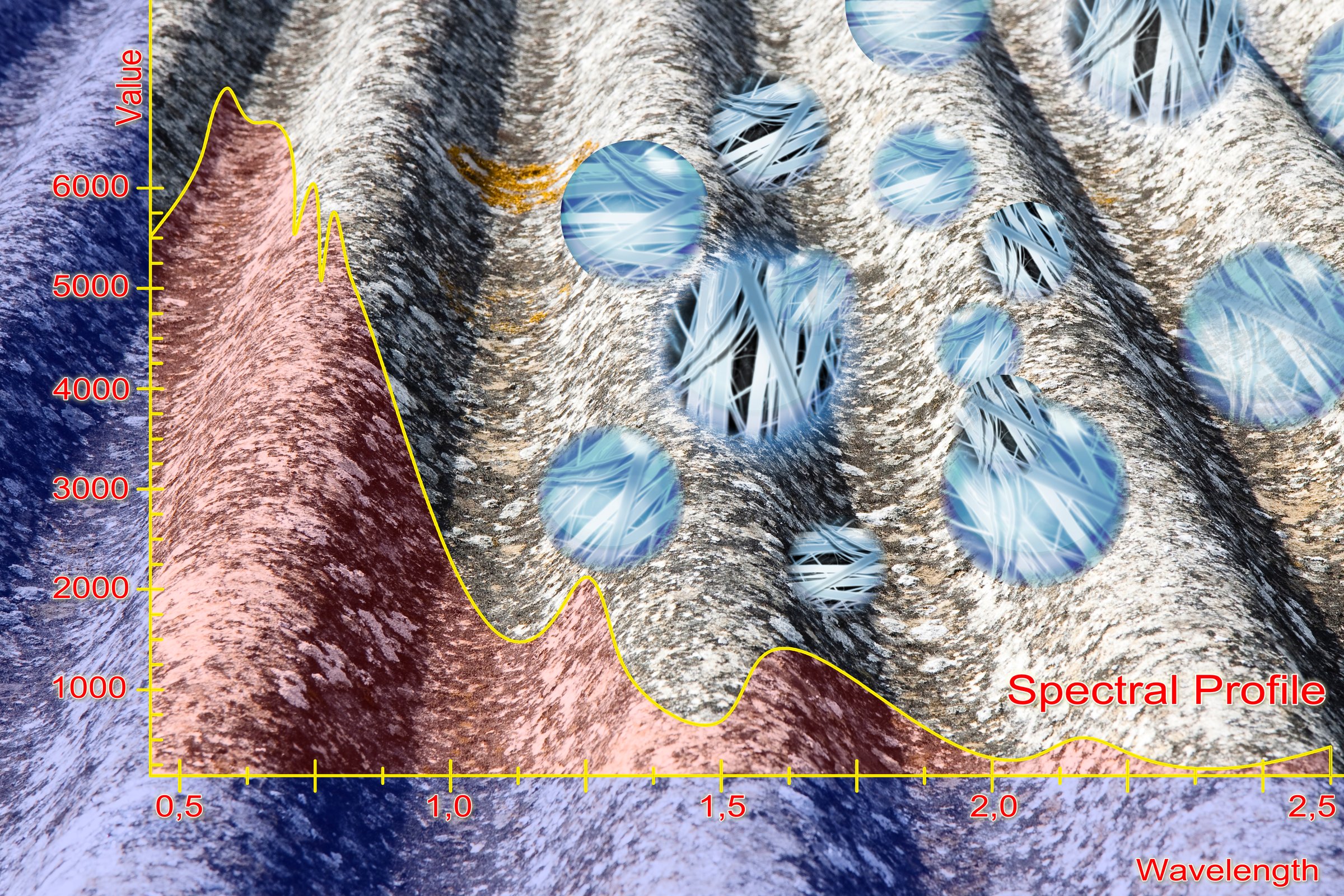 Mapping of asbestos-cement roof with graph from the Multispectral Infrared and Visible Imaging Spectrometer sensor - concept with asbestos airborne fibers
