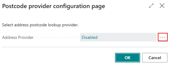 Ellipsis menu in postcode configuration