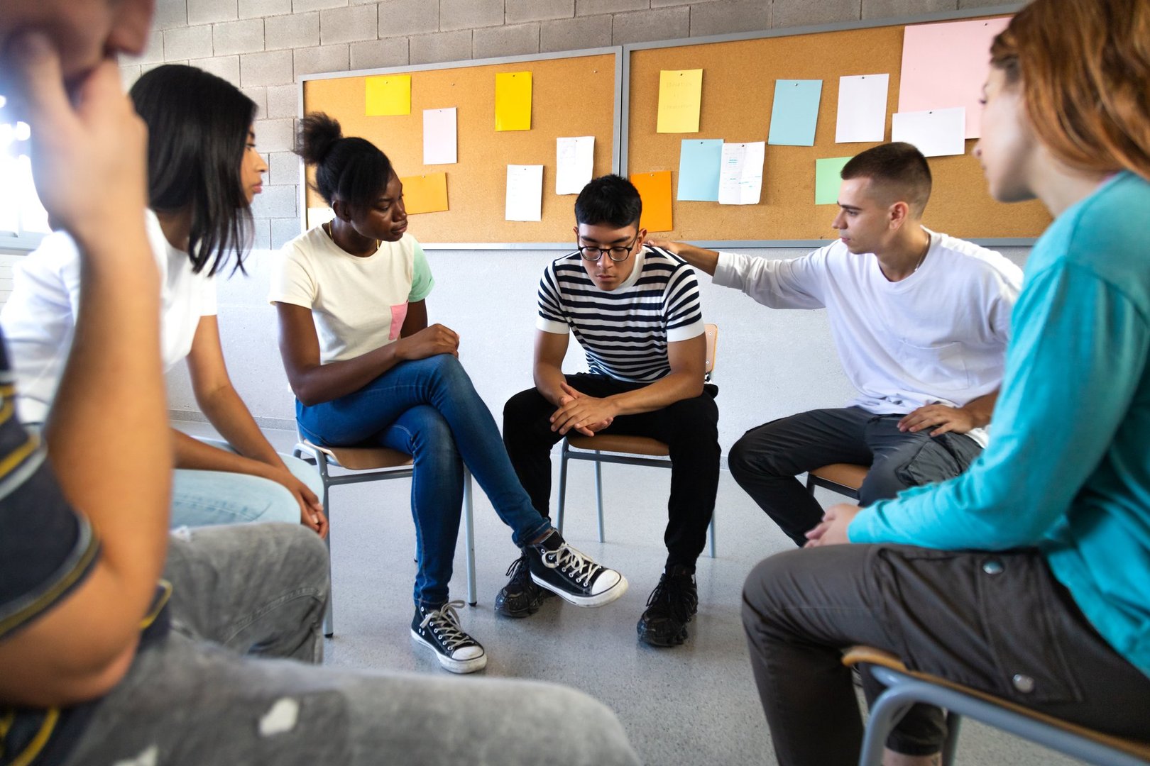 Black teenagers in a support group