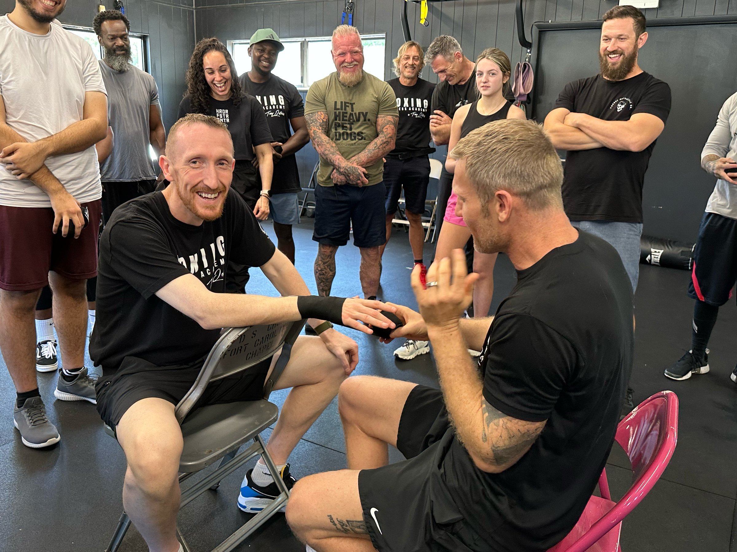 Boxing for Everybody training session with instructor and students