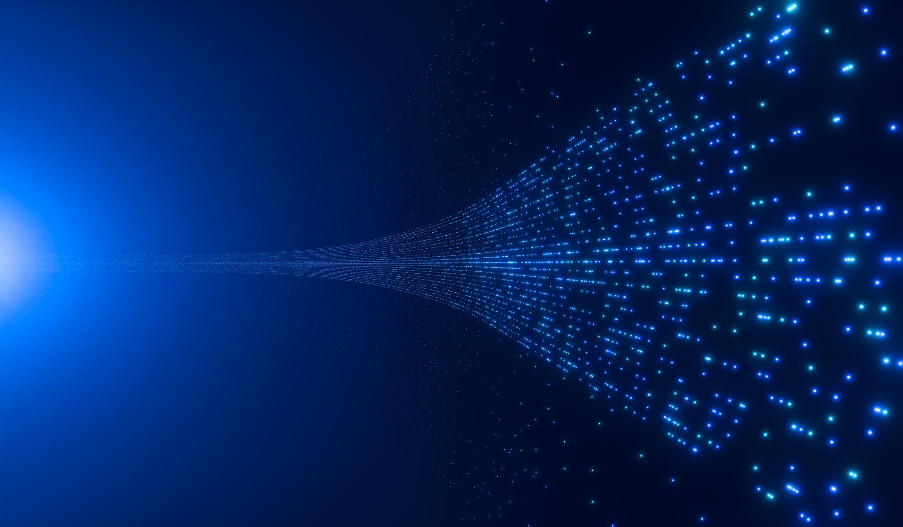 Bits and byte, virtual reality, digital, data transfer. Abstract, futuristic, computer network, technology, software, binary code, exchanging. 3D illustration