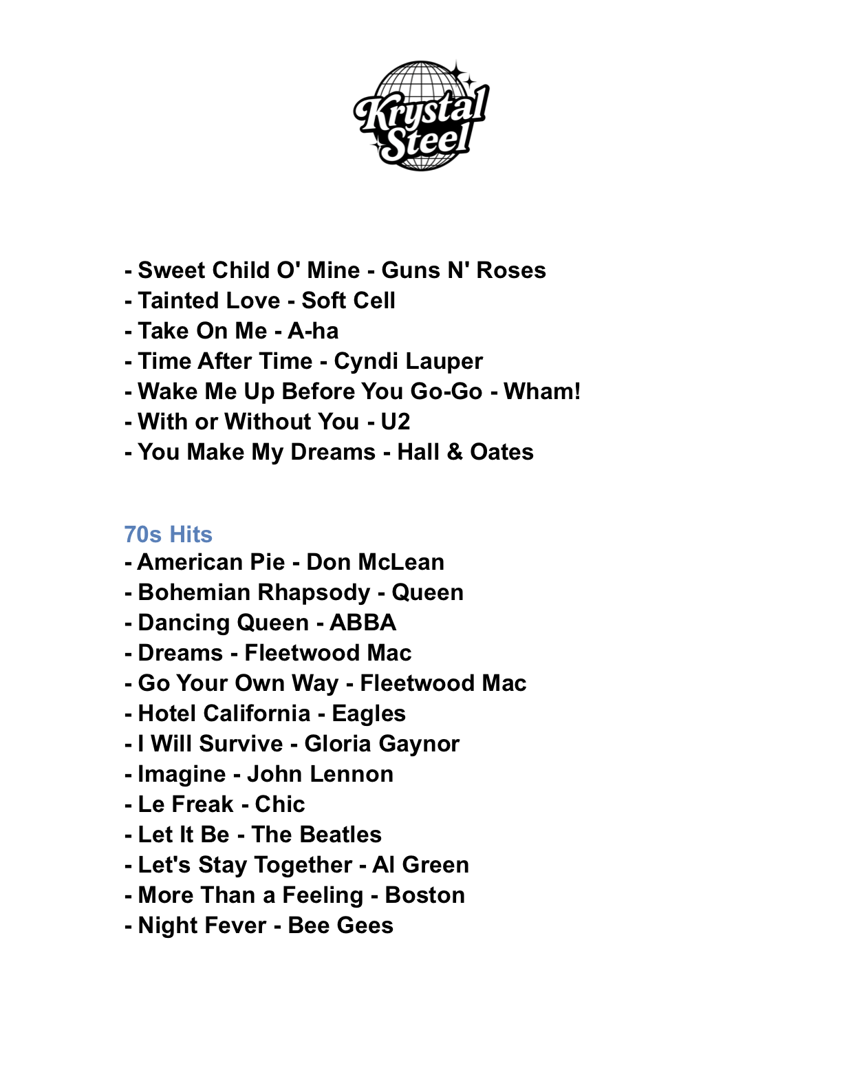 Set list page 5