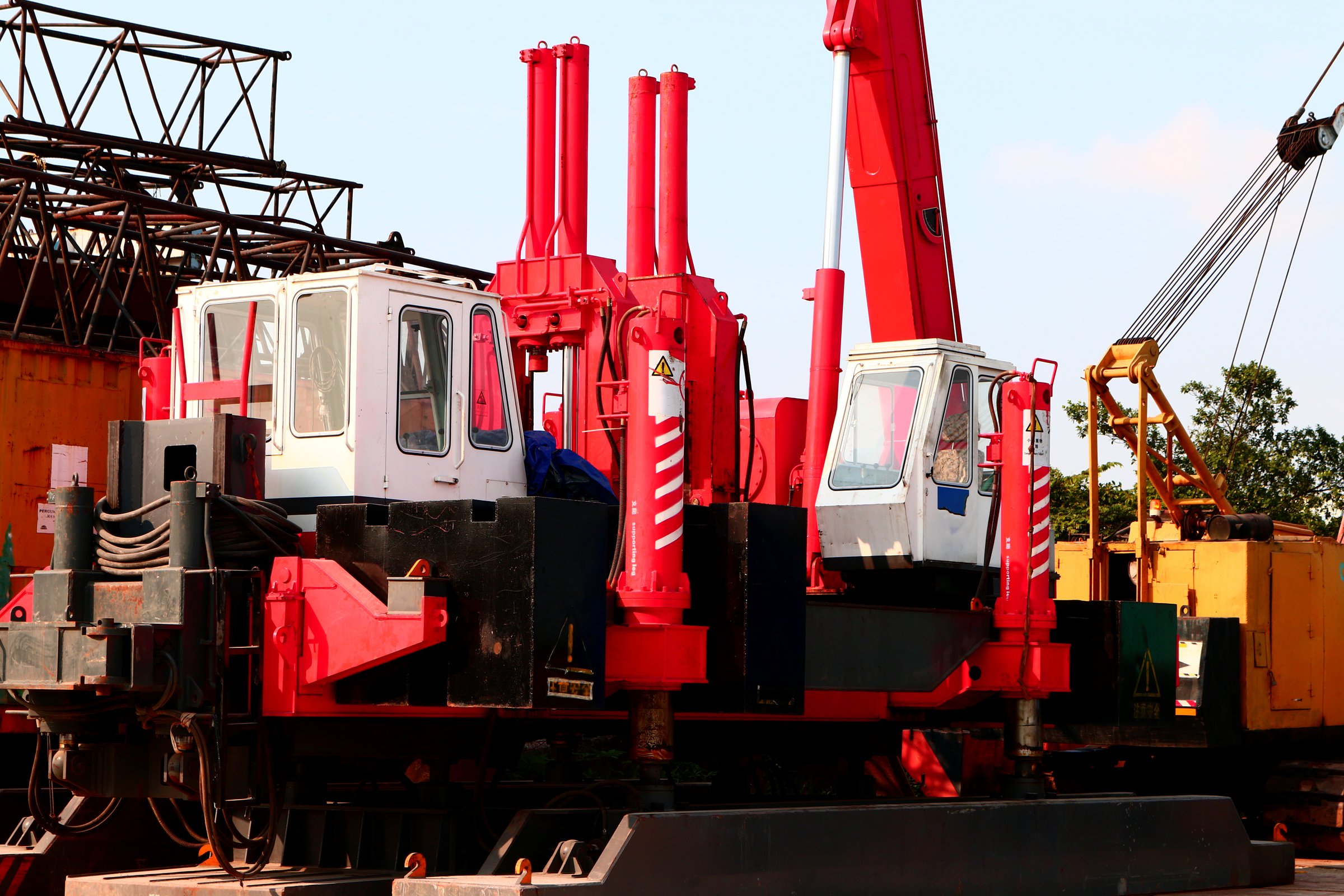 Concrete piling machine Hydraulic Static Pile Driver (HSPD) at construction site