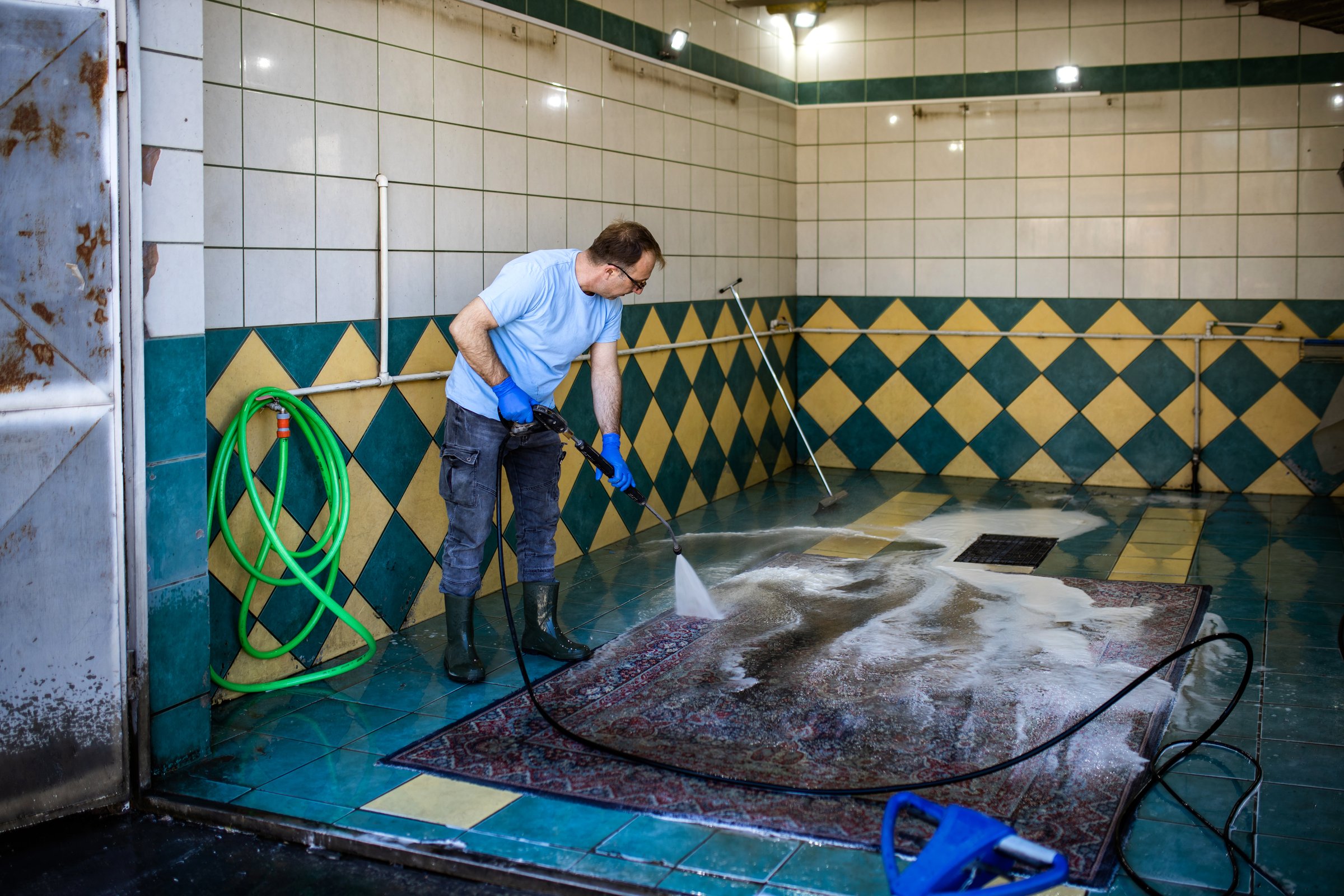 Professional rug cleaning with pH-balanced solutions - safe for Persian and Oriental rugs