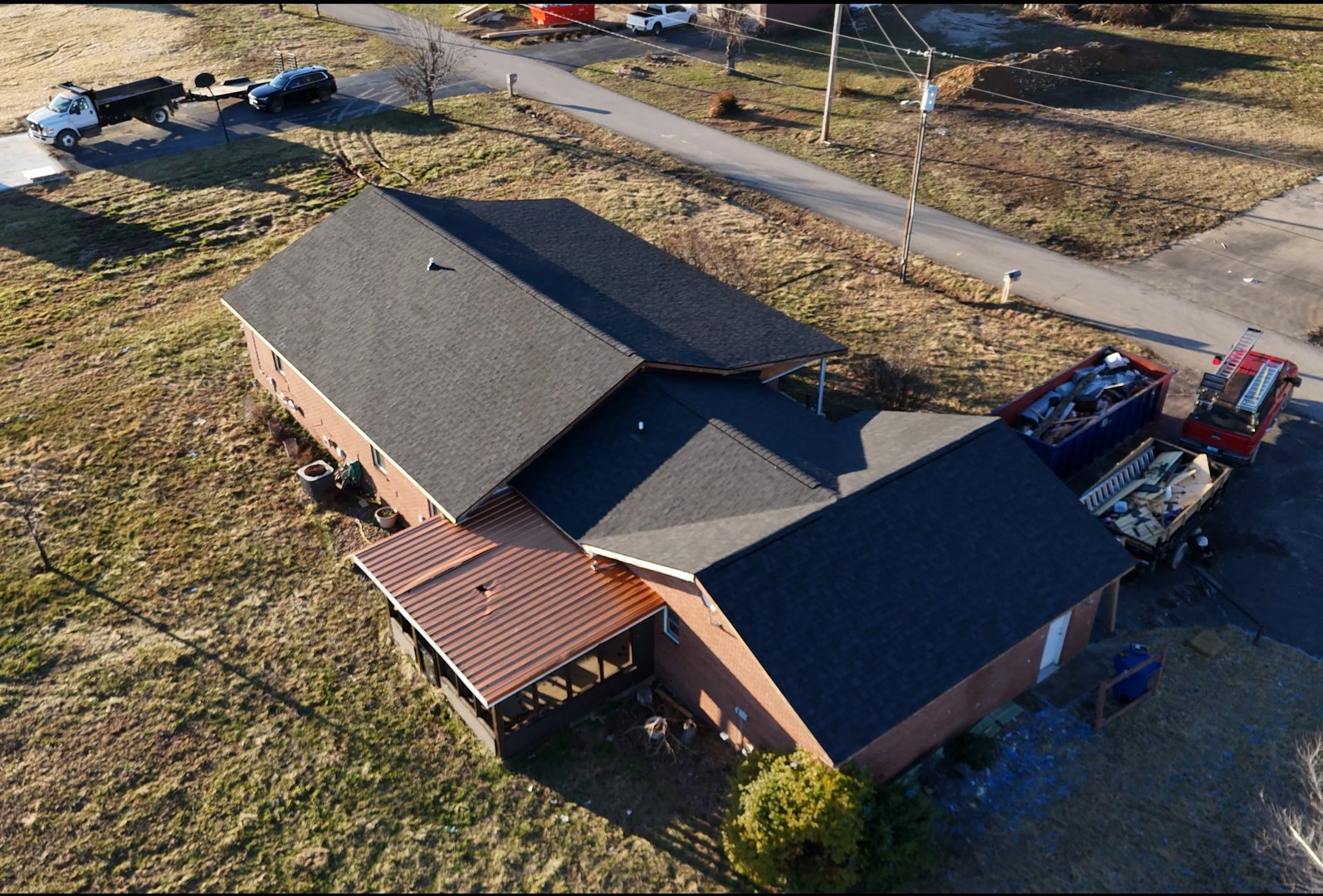 Roof replacement completed after tornado damage - after photo