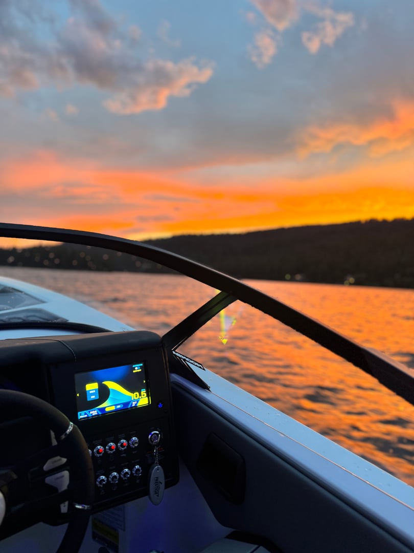 Moomba boat sunset interior