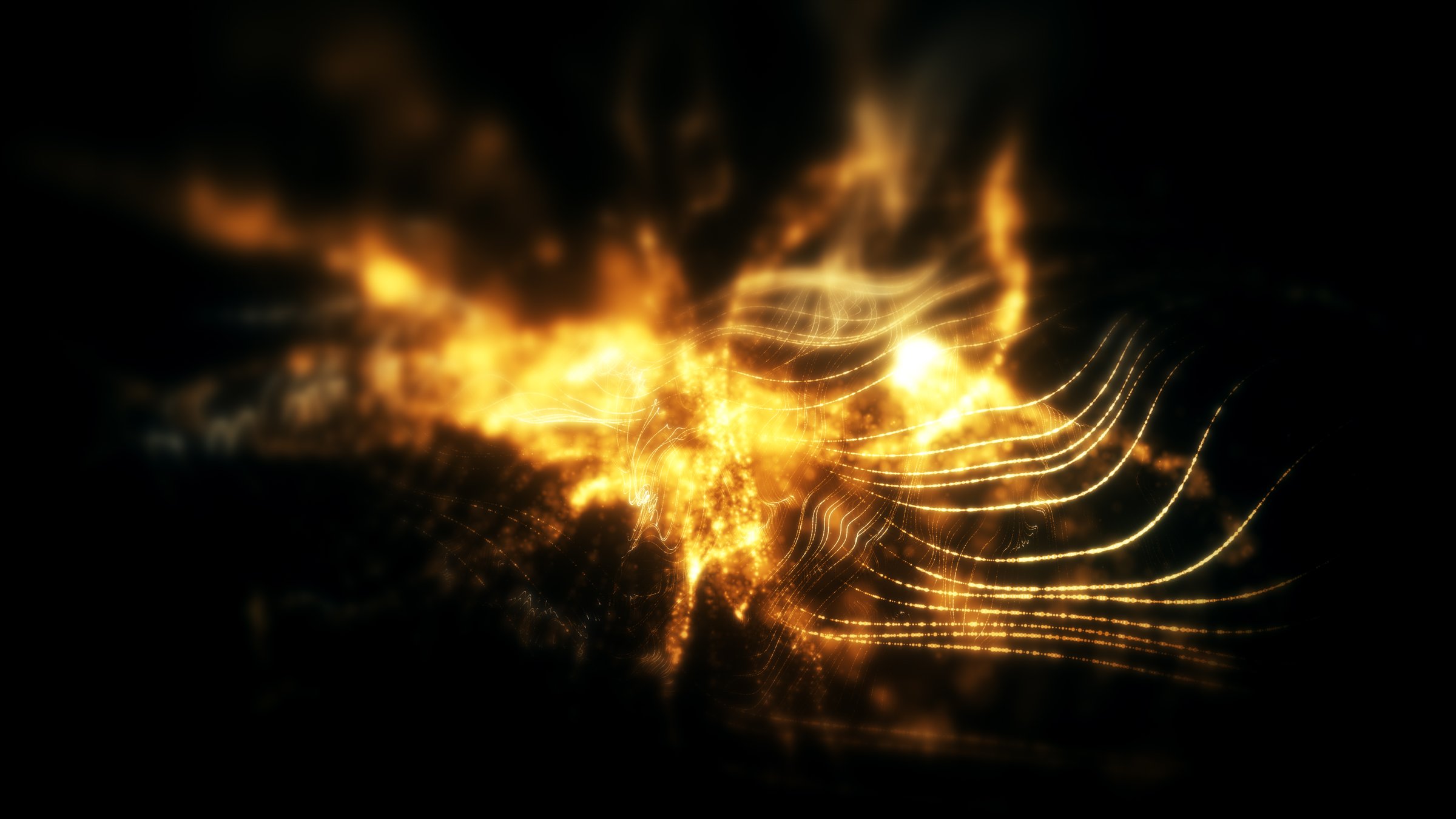 Abstract particle motion with vibrant colors, digital flowing particles, VR, futuristic sci-fi, tech innovation, and immersive cyber space background