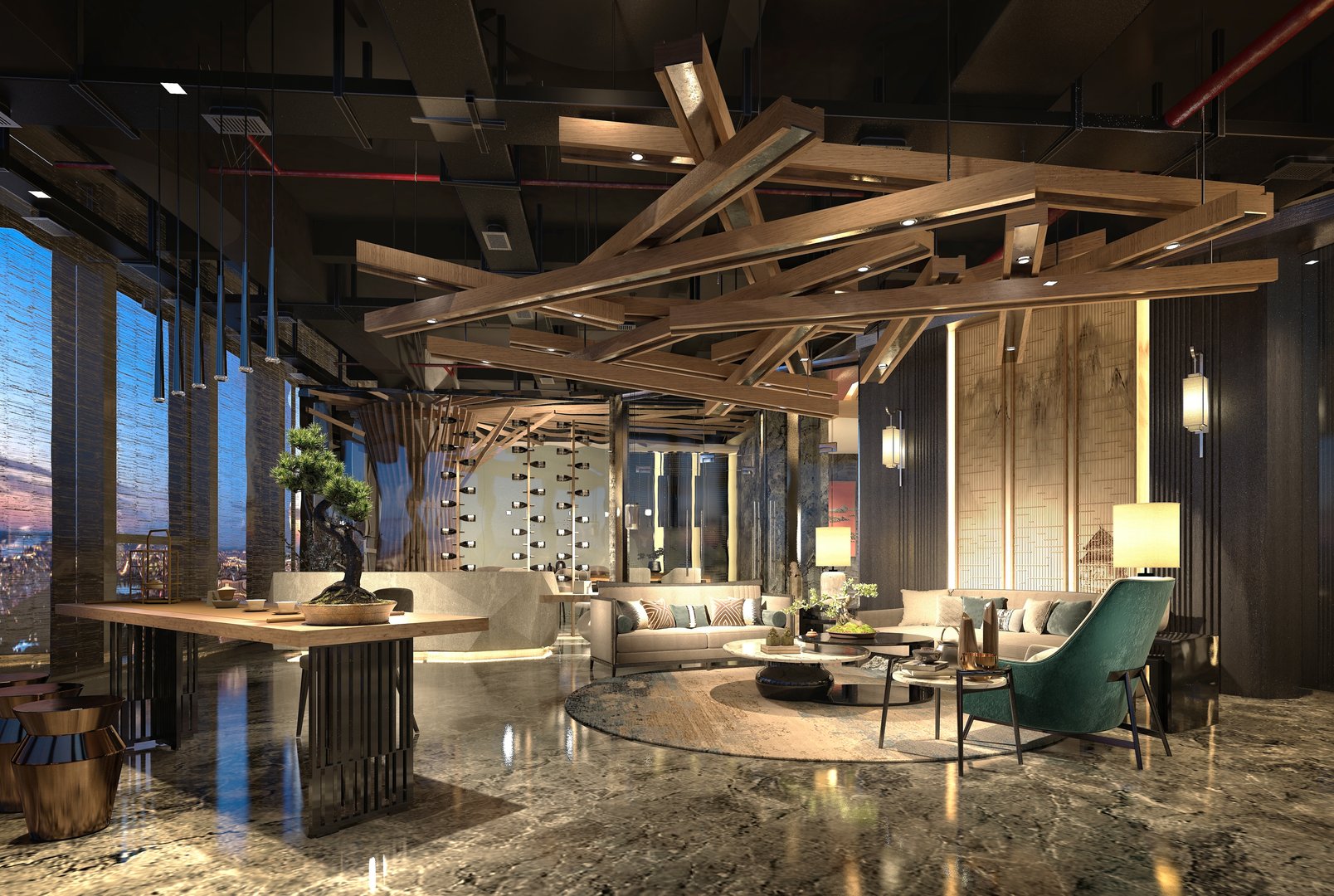 3d render home interior living room