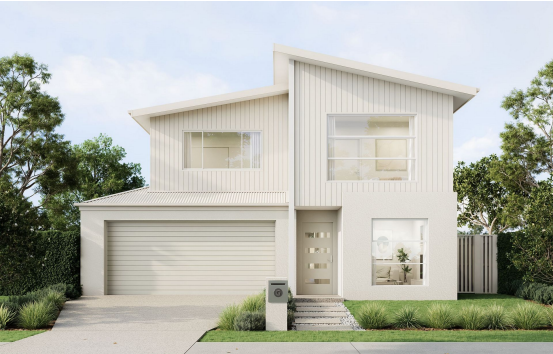 Modern two-story home in Rochdale with contemporary design and landscaping