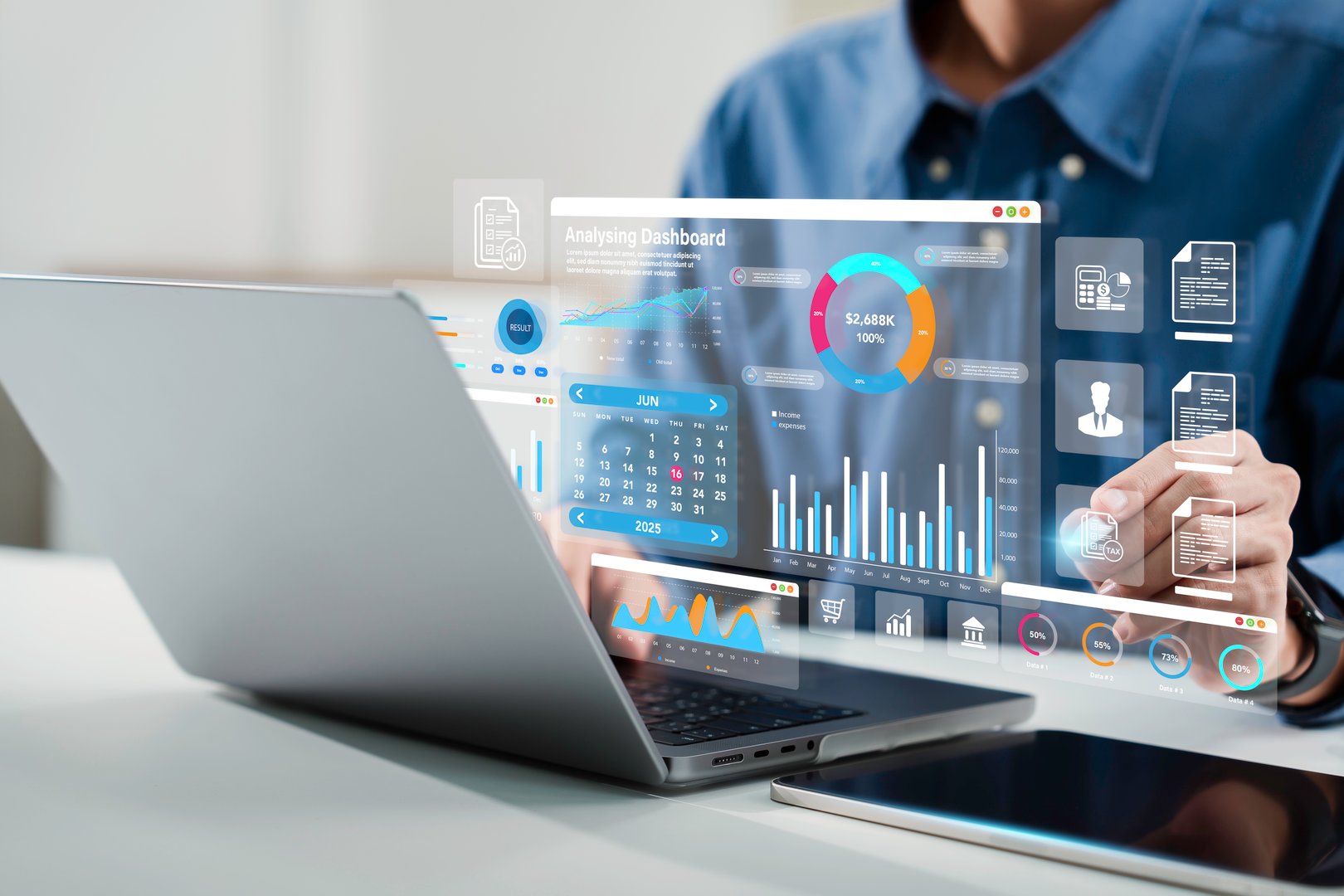 Accounting and finance professionals reviewing financial reports