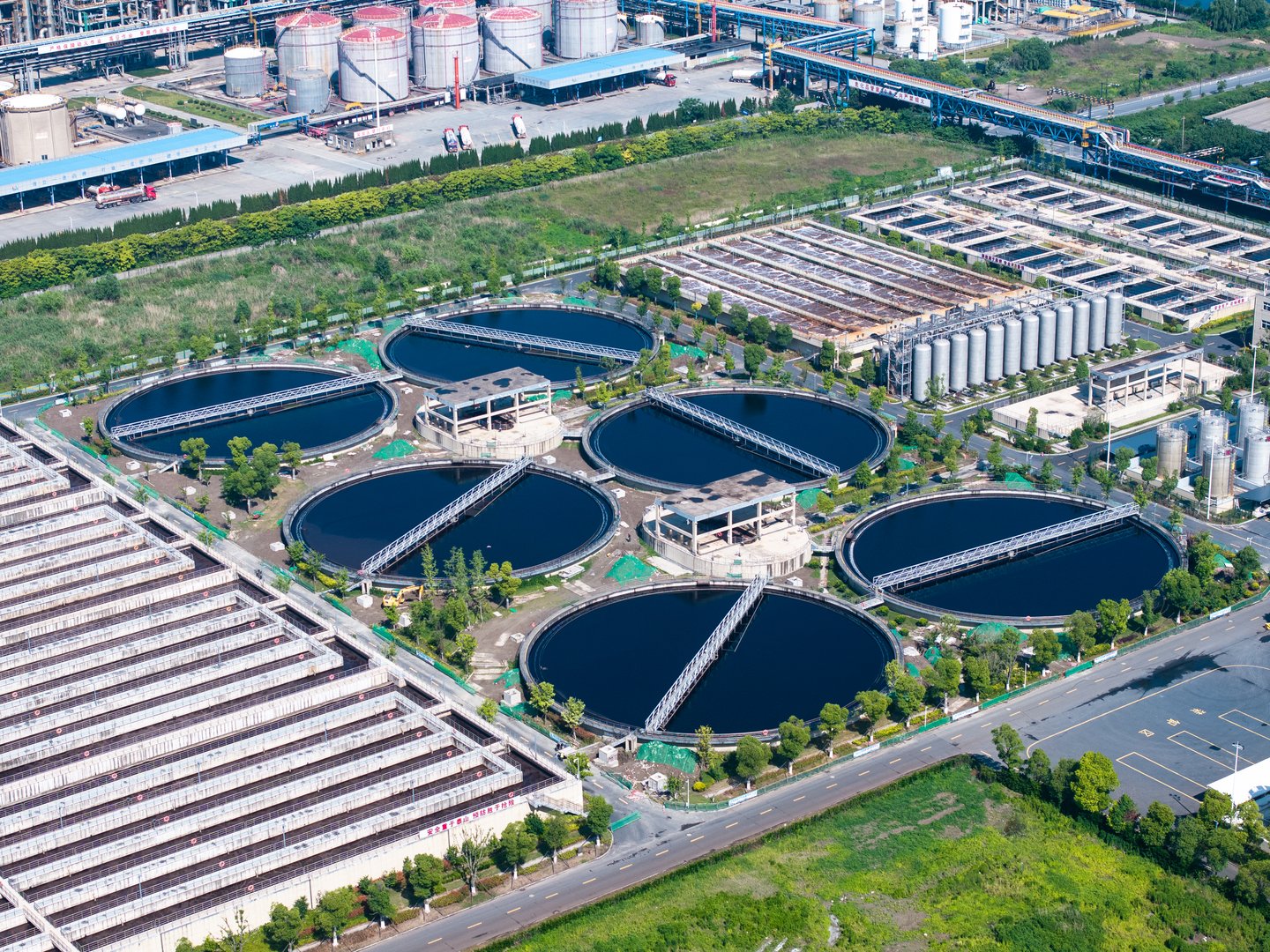 sewage treatment plant in suburb