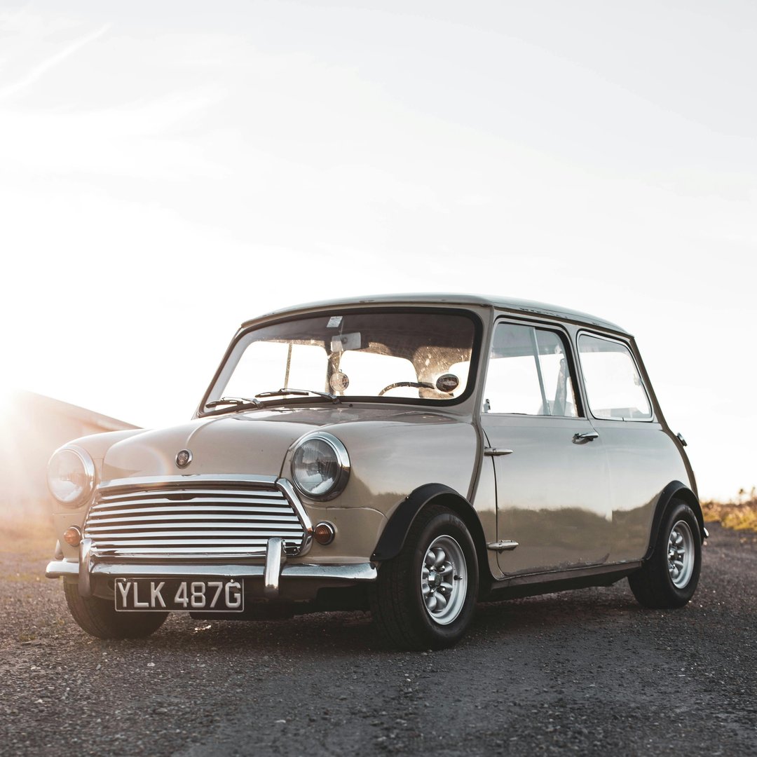 Mini Cooper with lens flare