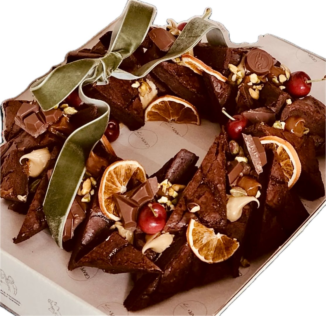 Holiday Brownie Wreath