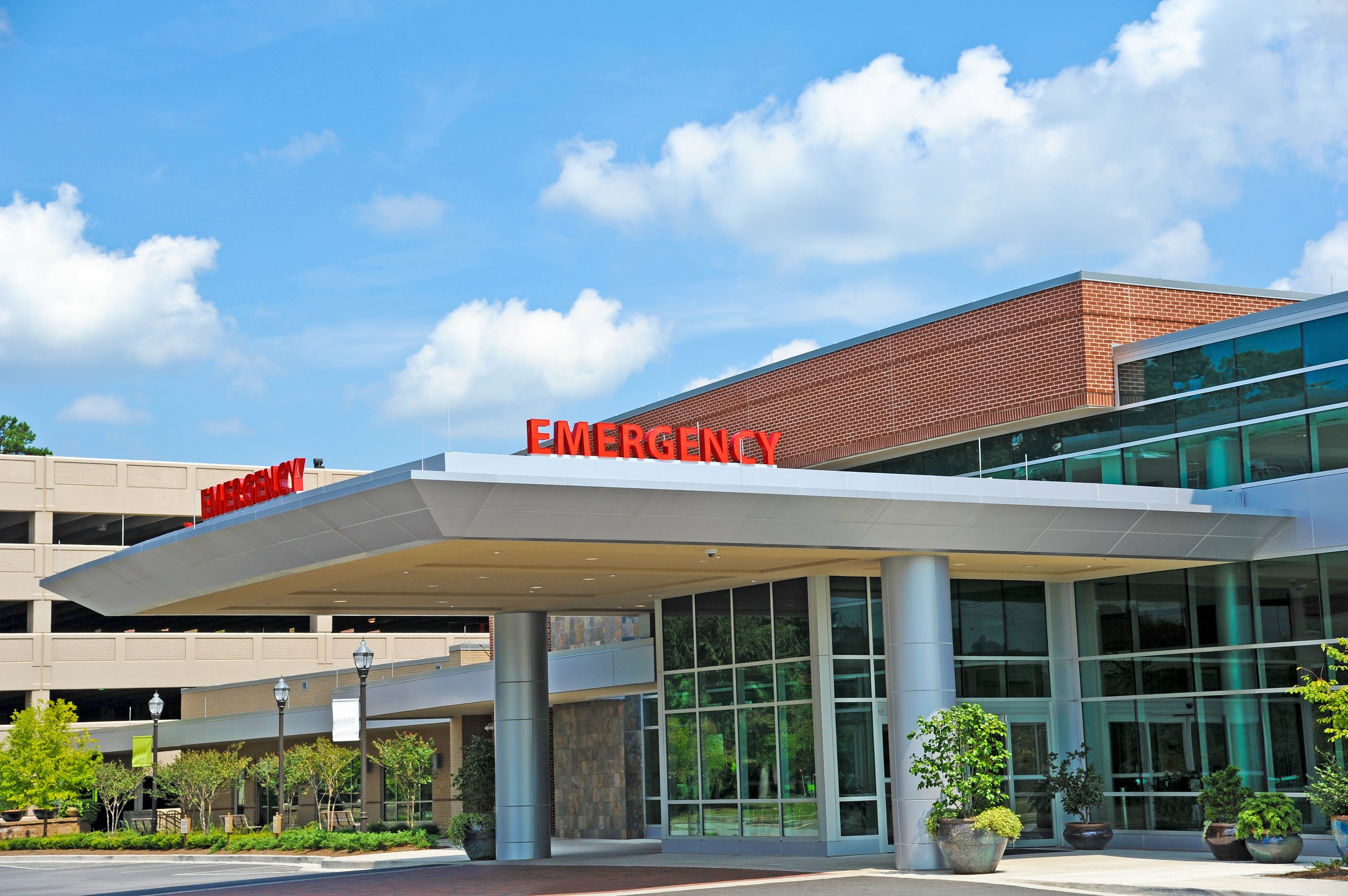 New Modern Hospital Emergency Room Entrance