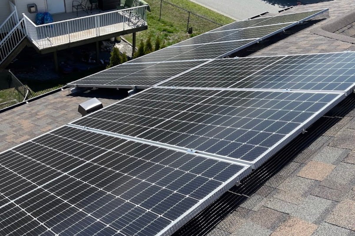 Professional residential solar panel cleaning in Chilliwack removing debris for better energy efficiency