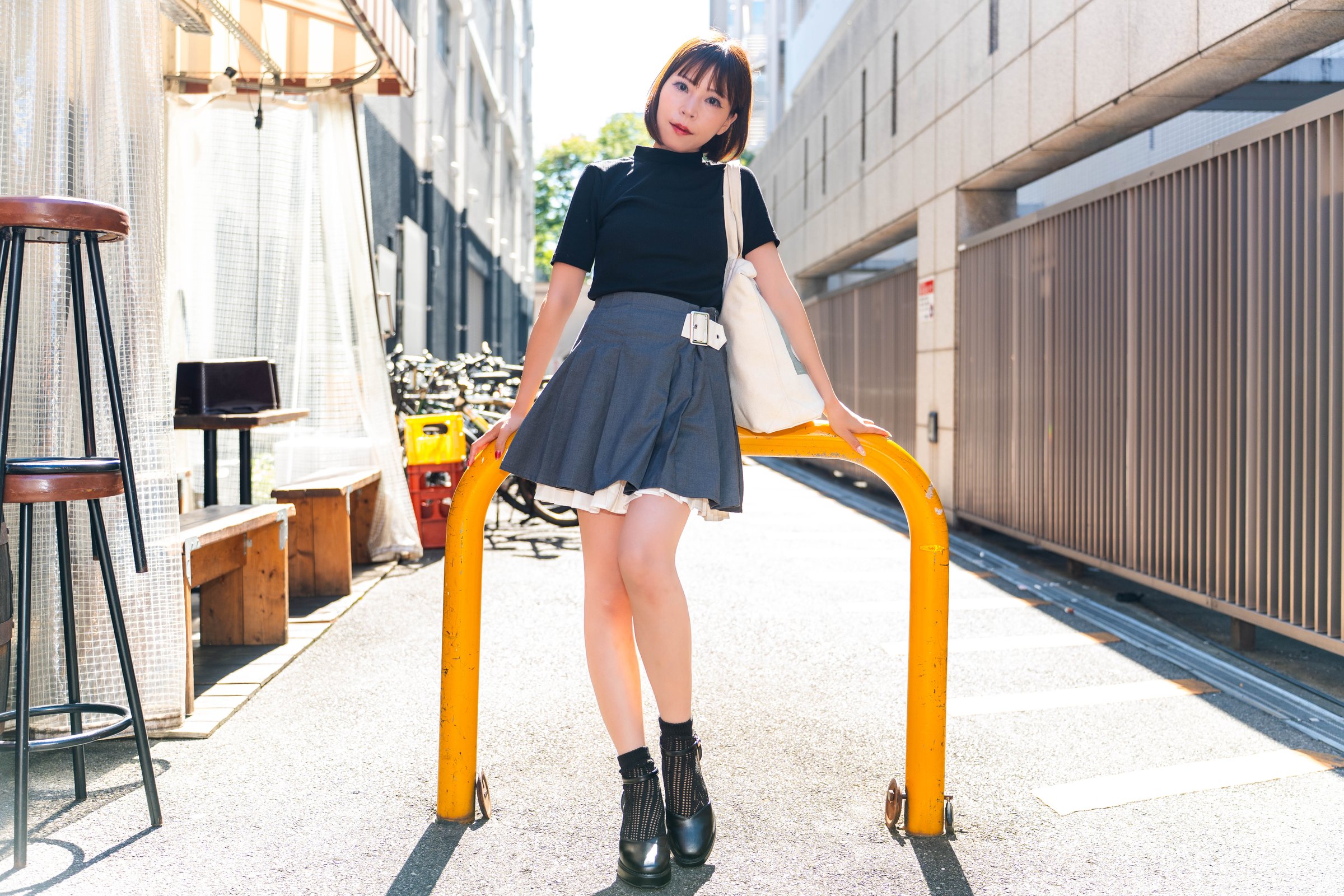 Portrait photography in a retro Showa era town