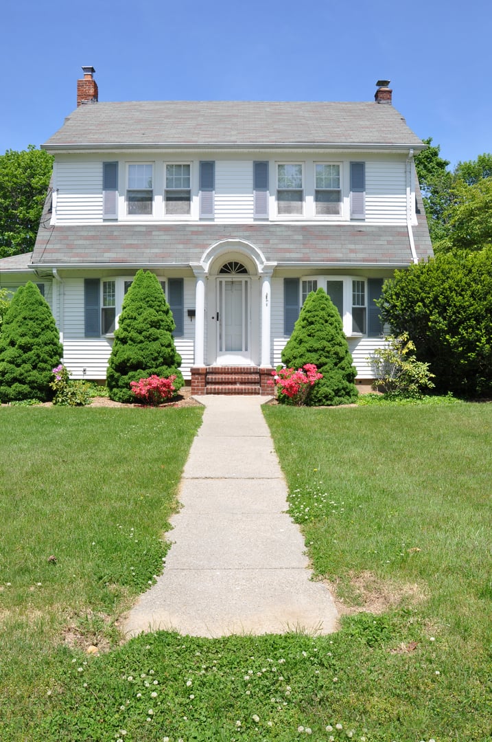 Colonial Home Exterior Paint Colors Horsham PA - Professional Exterior Painting Services Ambler Blue Bell Montgomery County