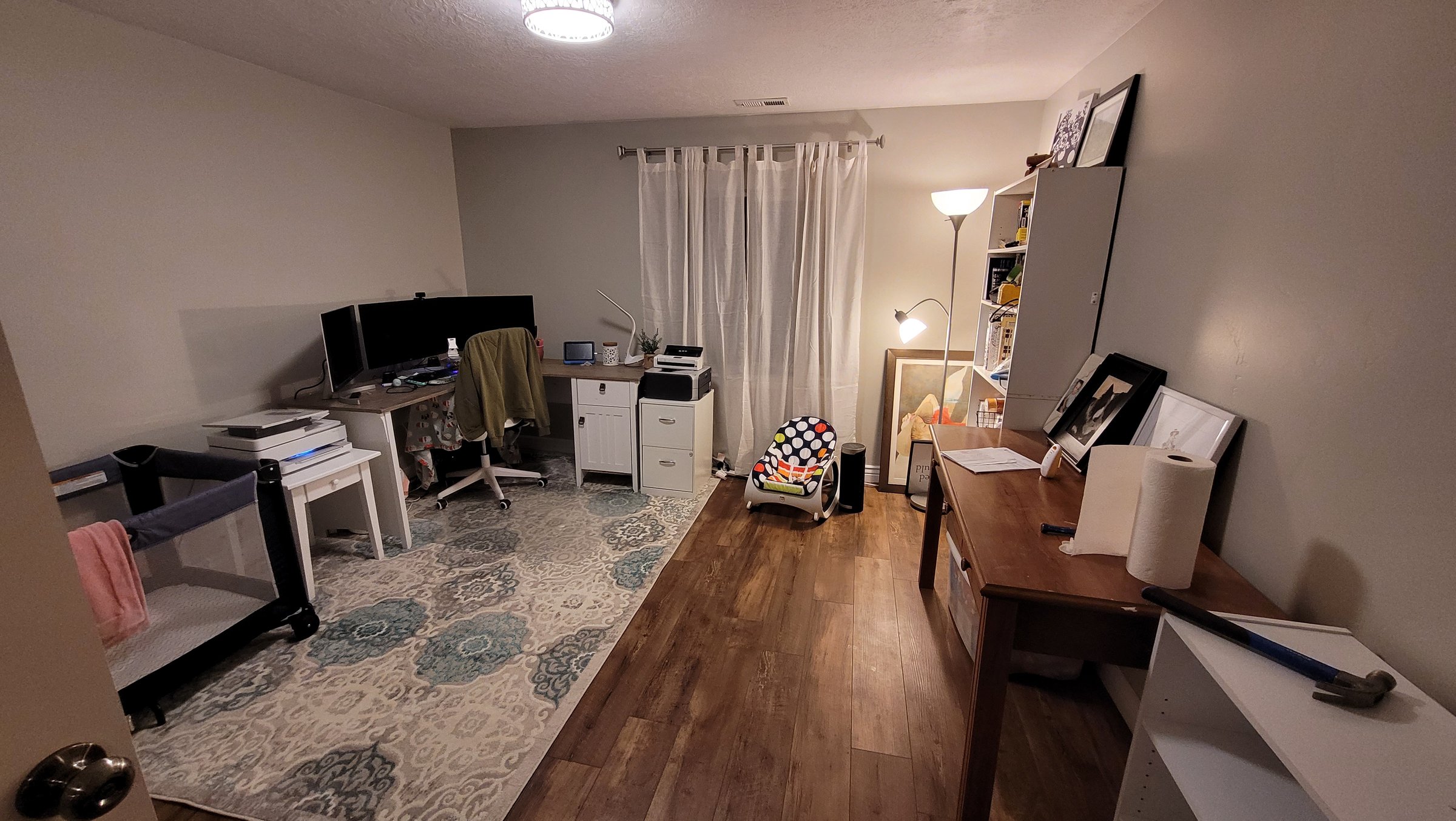 Before photo of room painted in Sherwin-Williams Repose Gray when it was used as an office